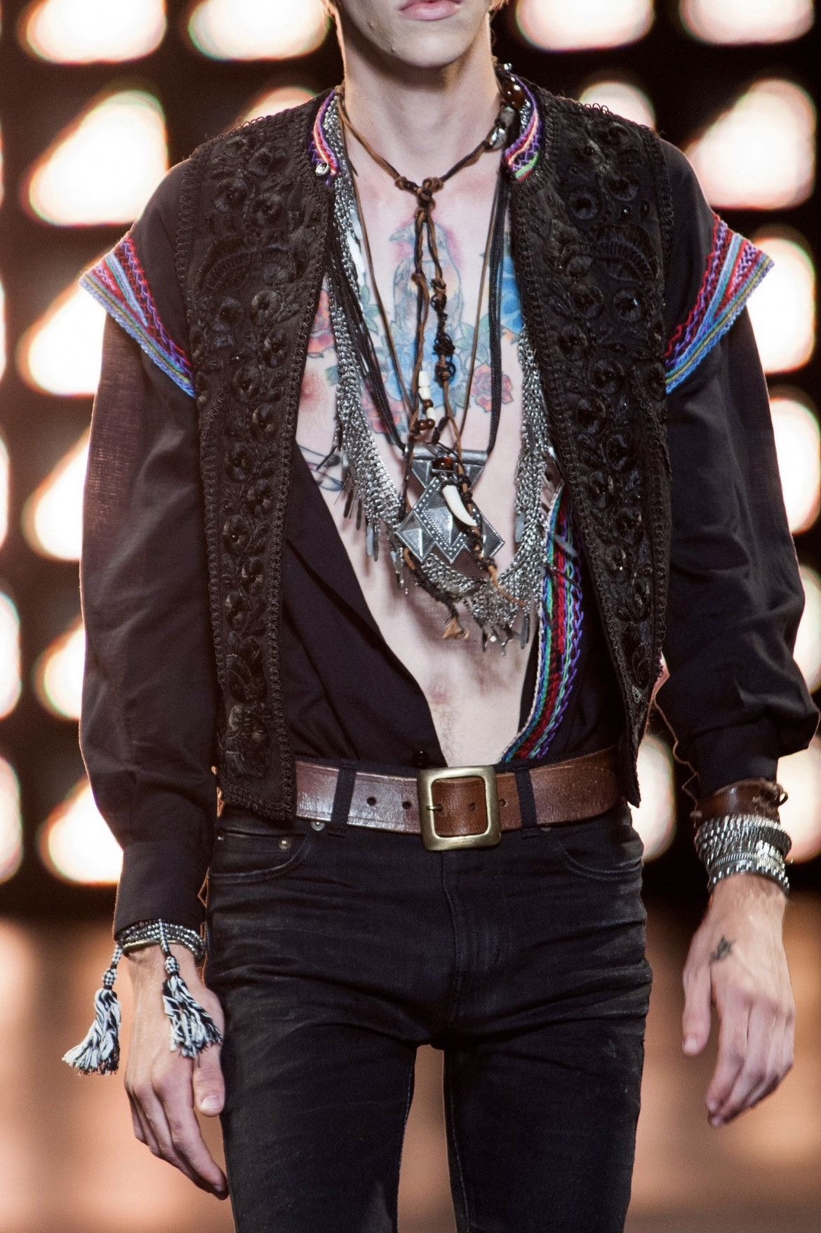 Hedi Slimane × Saint Laurent Paris 15SS Multicolor Embroidered Tunic Shirt sz38 Size US S / EU 44-46 / 1 - 9 Thumbnail