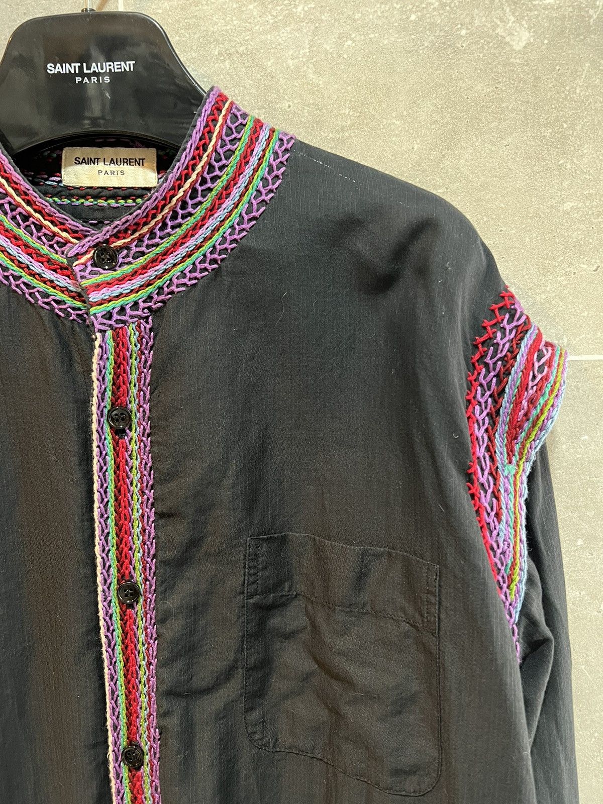 Hedi Slimane × Saint Laurent Paris 15SS Multicolor Embroidered Tunic Shirt sz38 Size US S / EU 44-46 / 1 - 2 Thumbnail