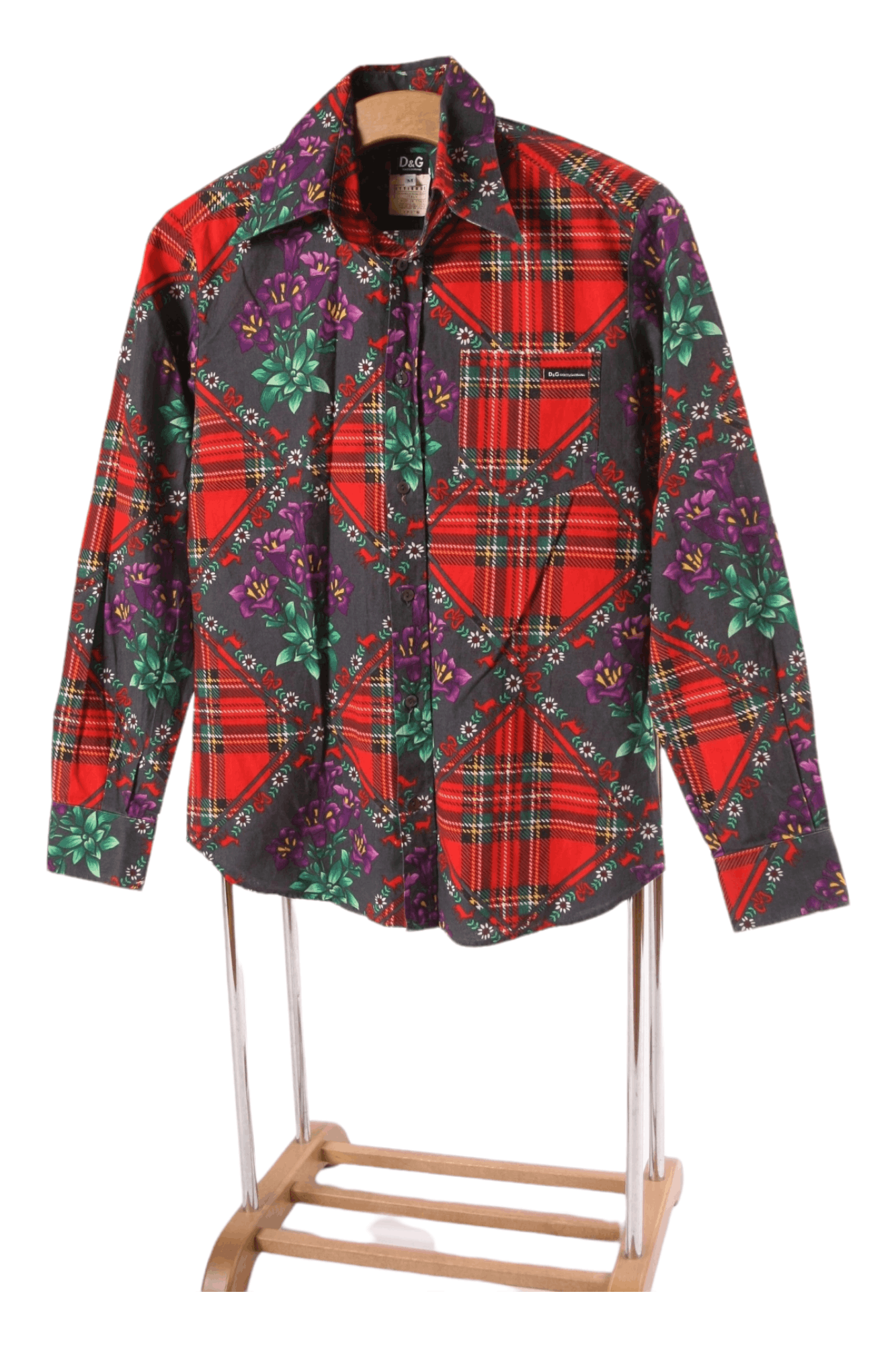 Dolce & Gabbana Dolce & Gabbana Plaid Check Luxury Floral Flannel Shirt Size US M / EU 48-50 / 2 - 1 Thumbnail
