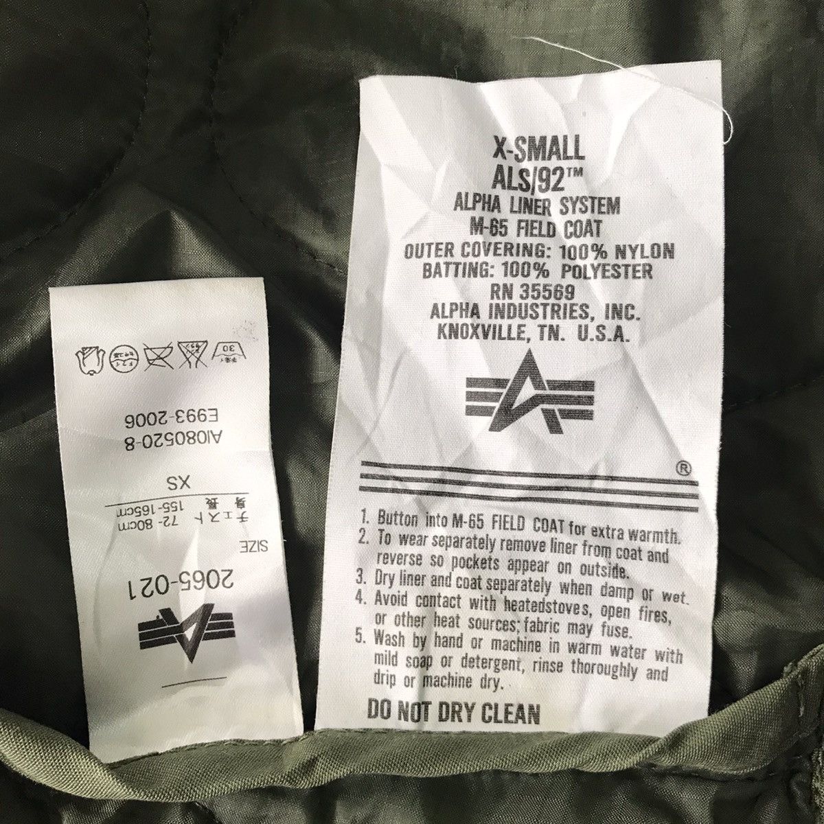 Alpha Industries 💥Alpha Industries Liner System Jacket Quilted M-65 Field Size US XS / EU 42 / 0 - 18 Thumbnail
