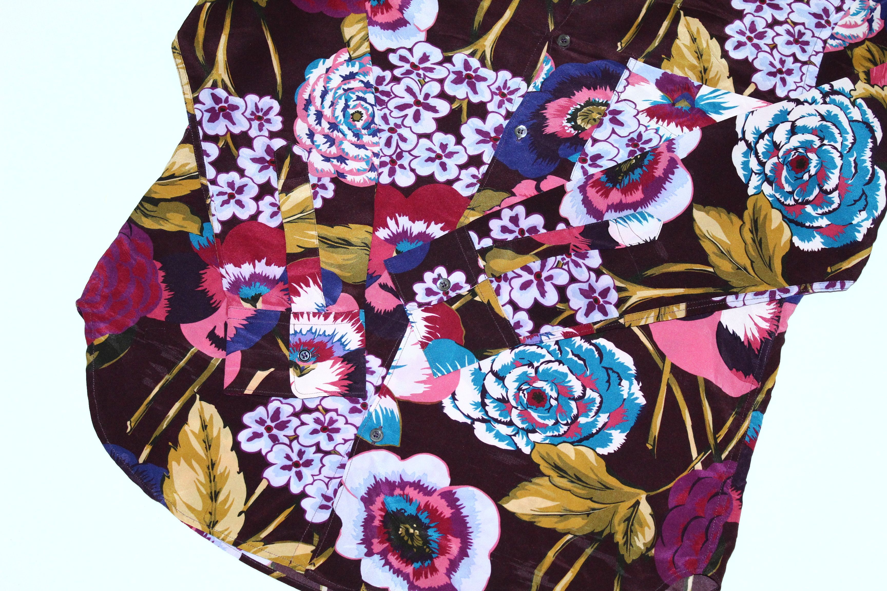 Aspesi Aspesi Luxury Floral Printed Silk Shirt Size US S / EU 44-46 / 1 - 5 Thumbnail