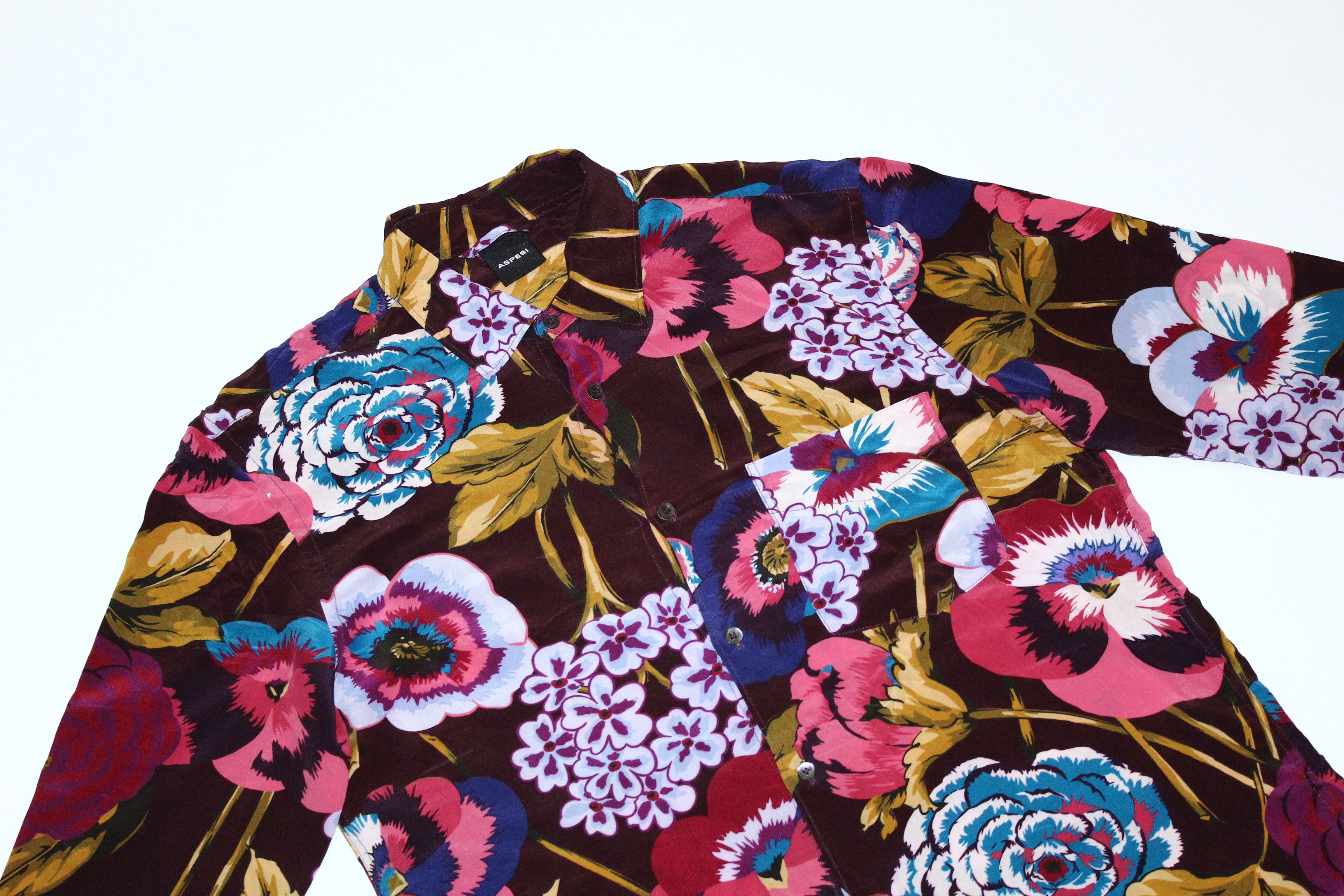 Aspesi Aspesi Luxury Floral Printed Silk Shirt Size US S / EU 44-46 / 1 - 3 Thumbnail