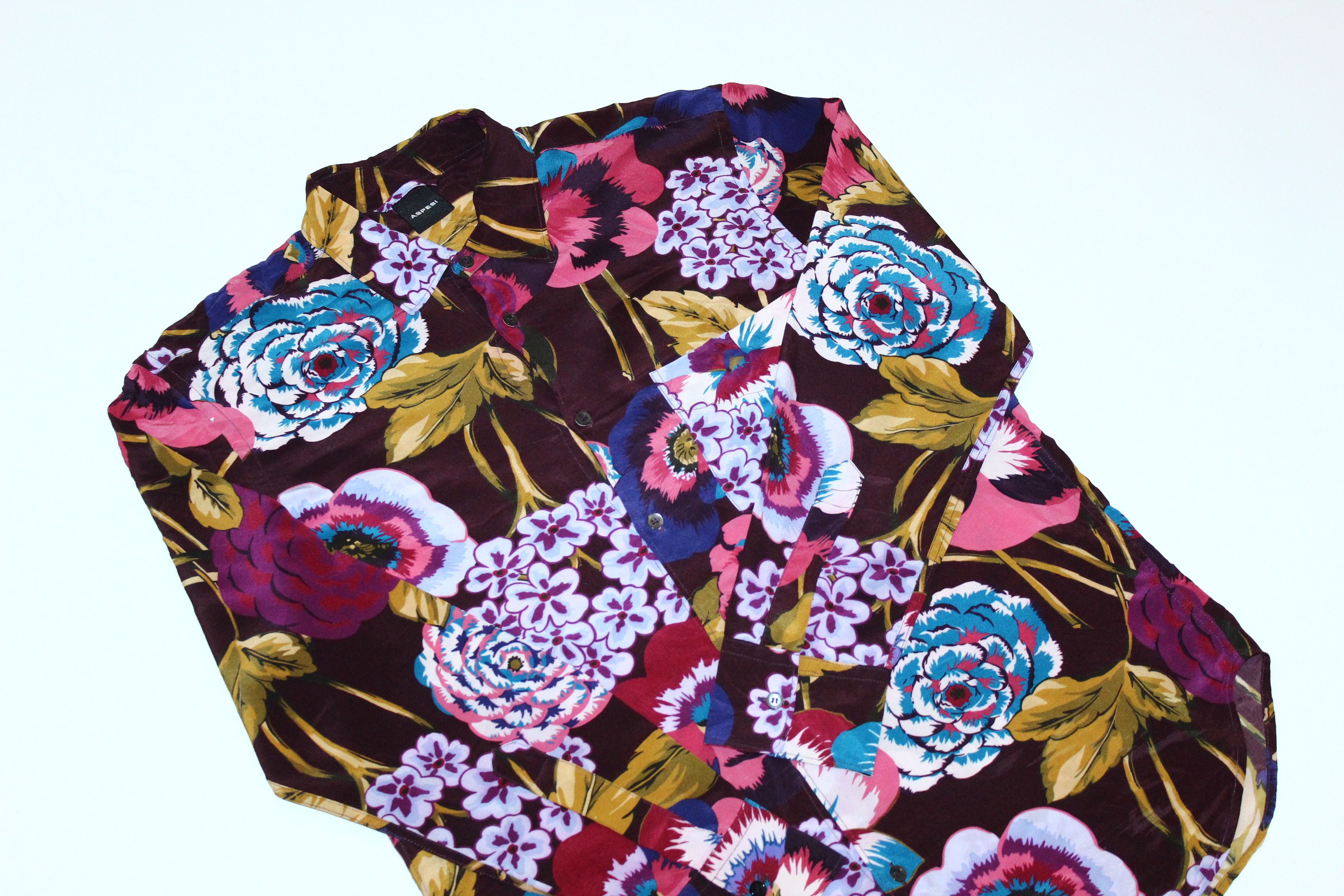 Aspesi Aspesi Luxury Floral Printed Silk Shirt Size US S / EU 44-46 / 1 - 4 Thumbnail
