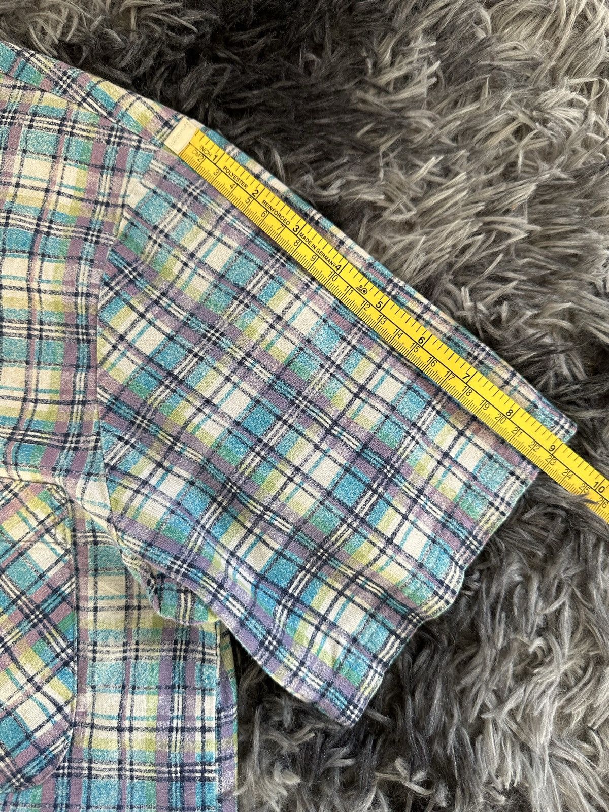 Blue Blue Japan × HOLLYWOOD RANCH MARKET × Japanese Brand 00's H.R Market x HEMP plaid shirt snap button Size US M / EU 48-50 / 2 - 18 Thumbnail