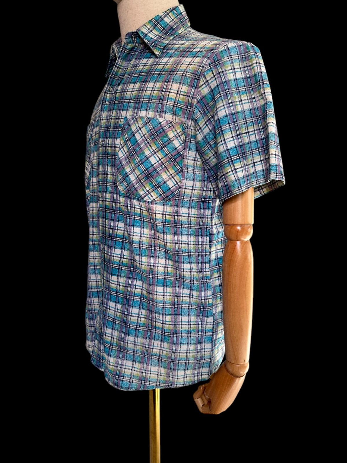 Blue Blue Japan × HOLLYWOOD RANCH MARKET × Japanese Brand 00's H.R Market x HEMP plaid shirt snap button Size US M / EU 48-50 / 2 - 6 Thumbnail