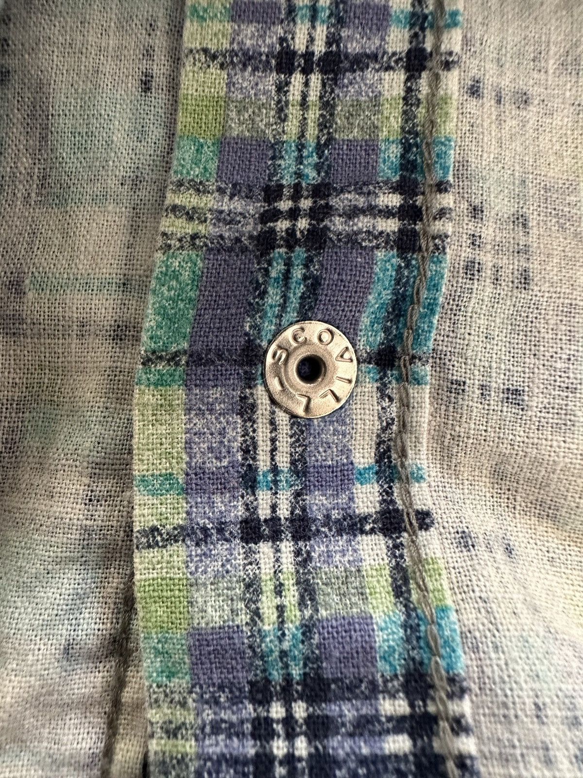 Blue Blue Japan × HOLLYWOOD RANCH MARKET × Japanese Brand 00's H.R Market x HEMP plaid shirt snap button Size US M / EU 48-50 / 2 - 14 Thumbnail