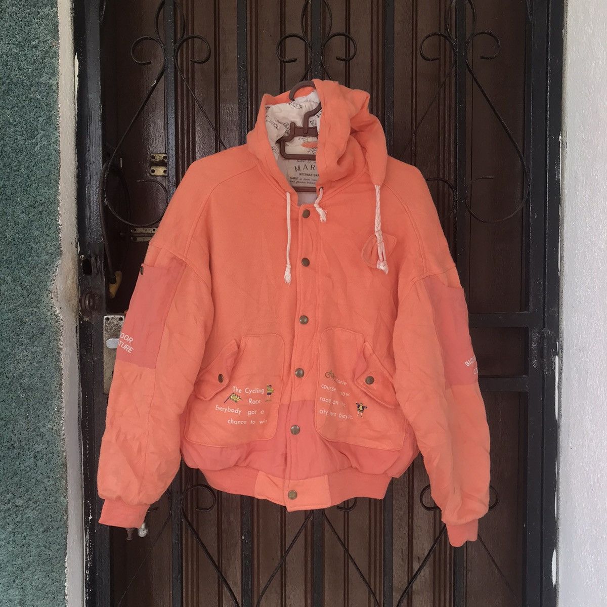 Vtg Marie International Bomber Like Jacket Hooded