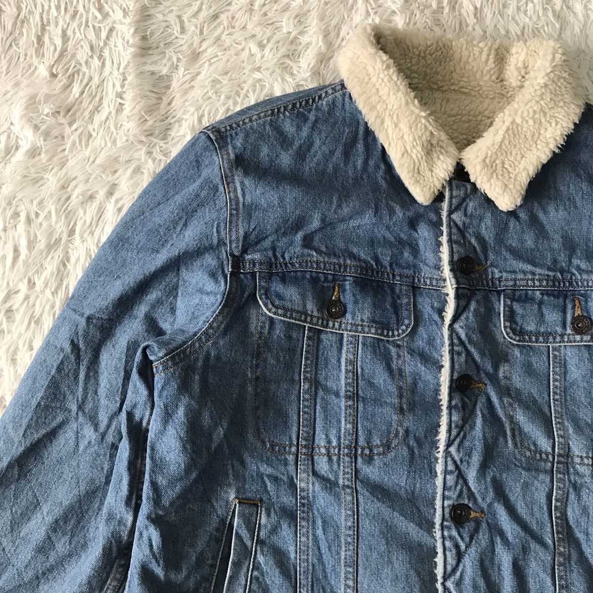 GU GU Jeans Sherpa Fleece Jacket Size US L / EU 52-54 / 3 - 6 Thumbnail
