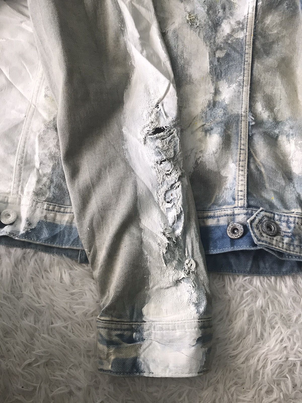 Japanese Brand CavariA Denim Jacket Distressed & Painted Size US M / EU 48-50 / 2 - 13 Thumbnail