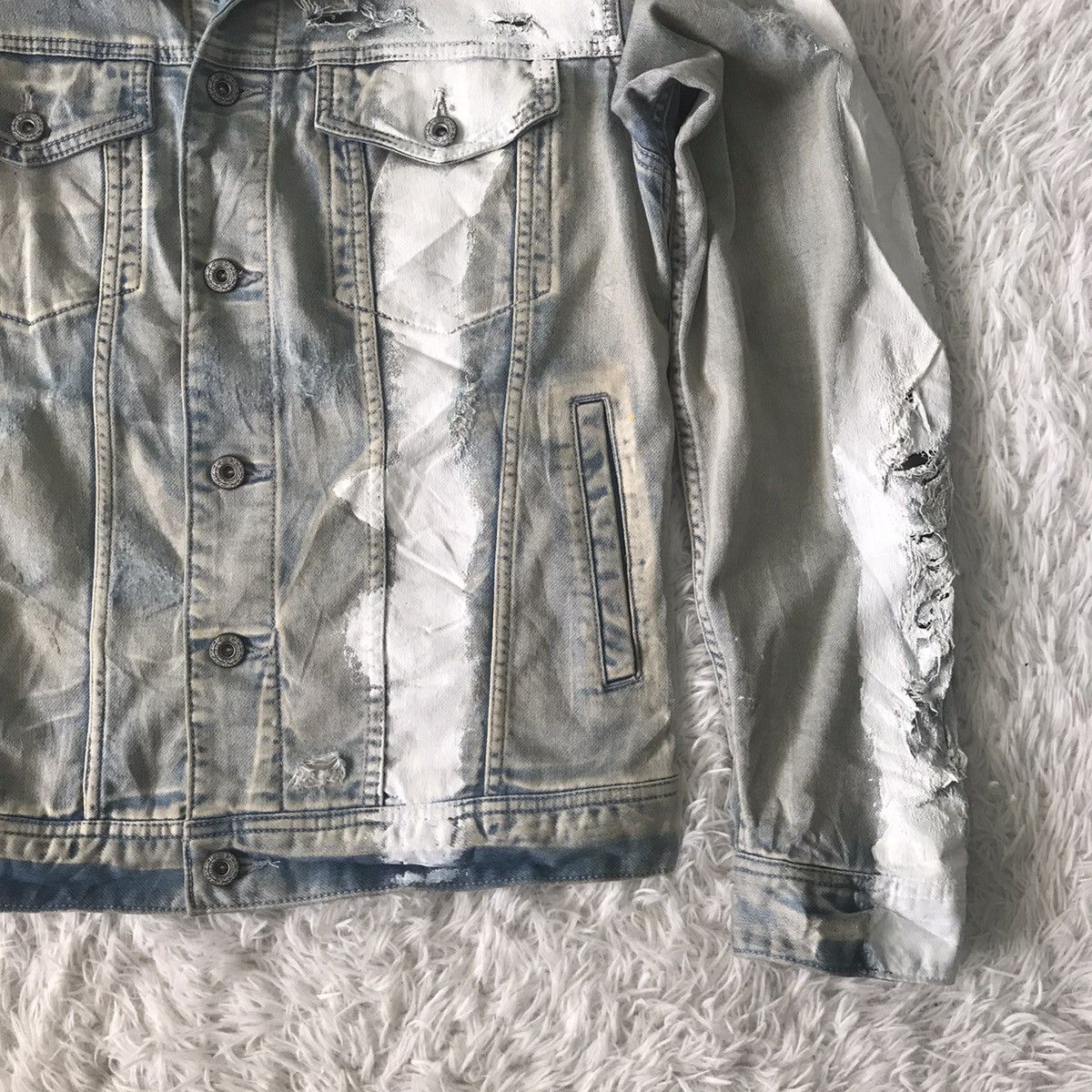 Japanese Brand CavariA Denim Jacket Distressed & Painted Size US M / EU 48-50 / 2 - 4 Thumbnail