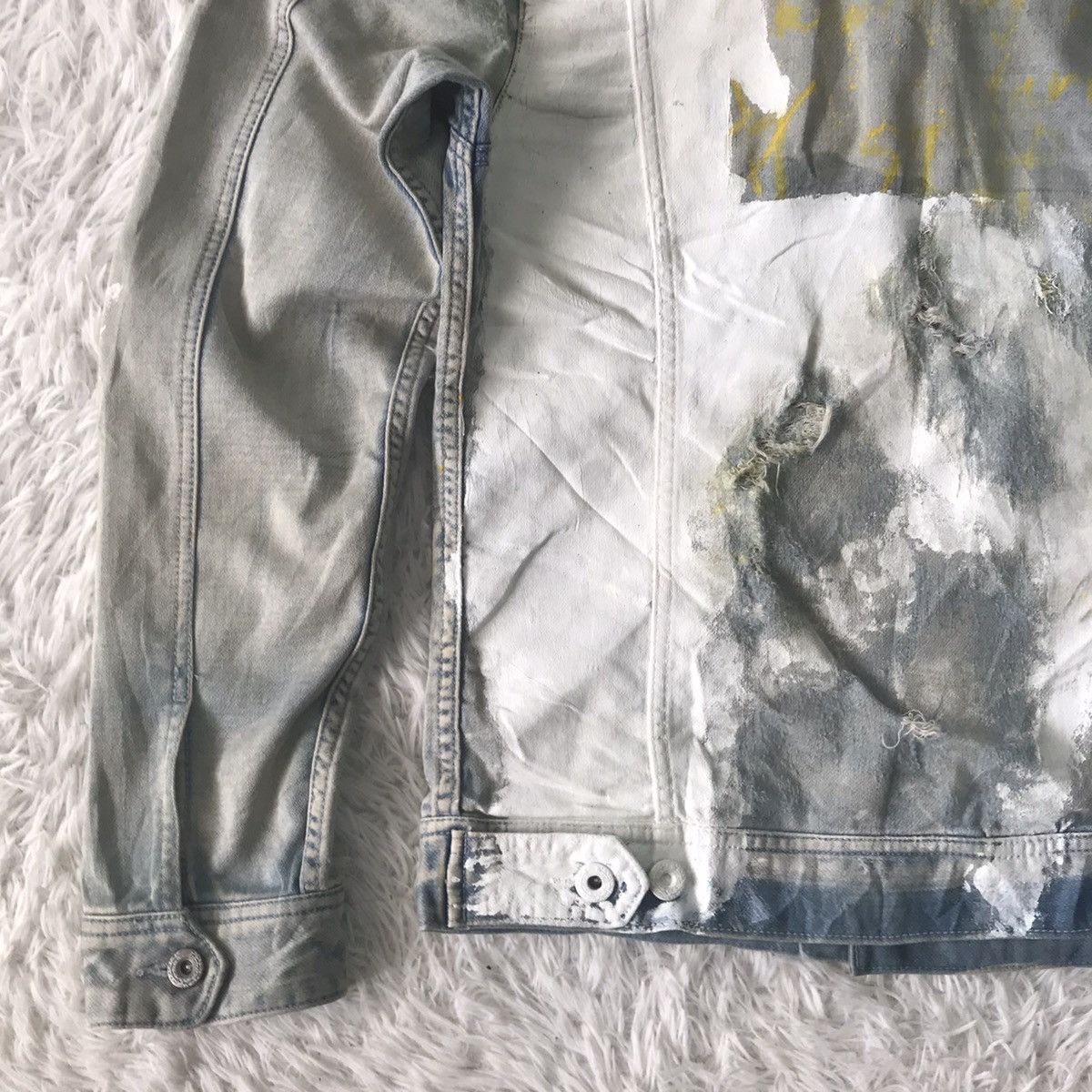 Japanese Brand CavariA Denim Jacket Distressed & Painted Size US M / EU 48-50 / 2 - 7 Thumbnail