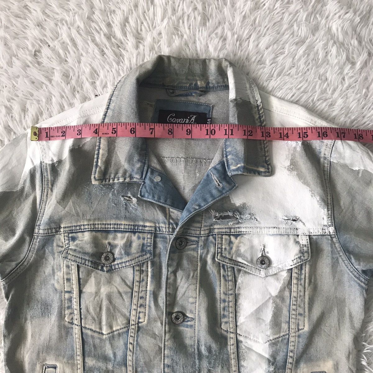 Japanese Brand CavariA Denim Jacket Distressed & Painted Size US M / EU 48-50 / 2 - 17 Thumbnail