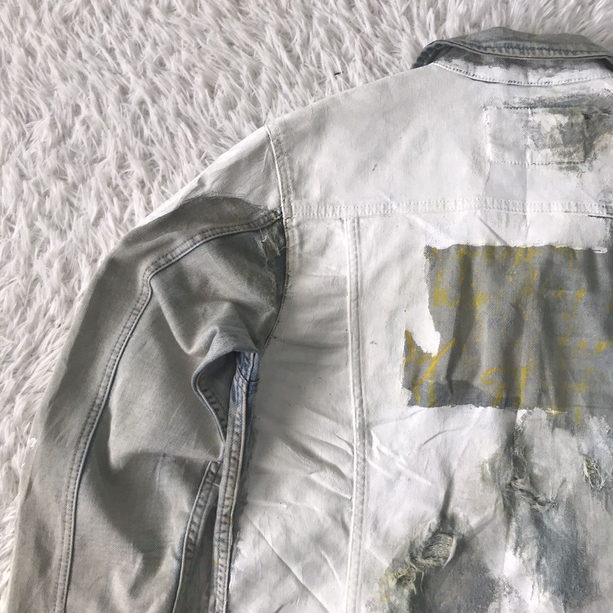 Japanese Brand CavariA Denim Jacket Distressed & Painted Size US M / EU 48-50 / 2 - 10 Thumbnail