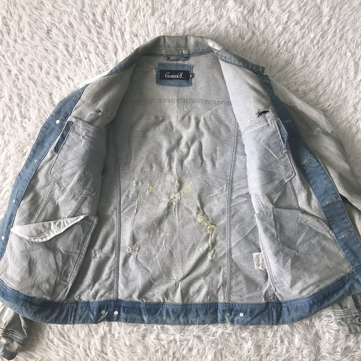 Japanese Brand CavariA Denim Jacket Distressed & Painted Size US M / EU 48-50 / 2 - 15 Thumbnail