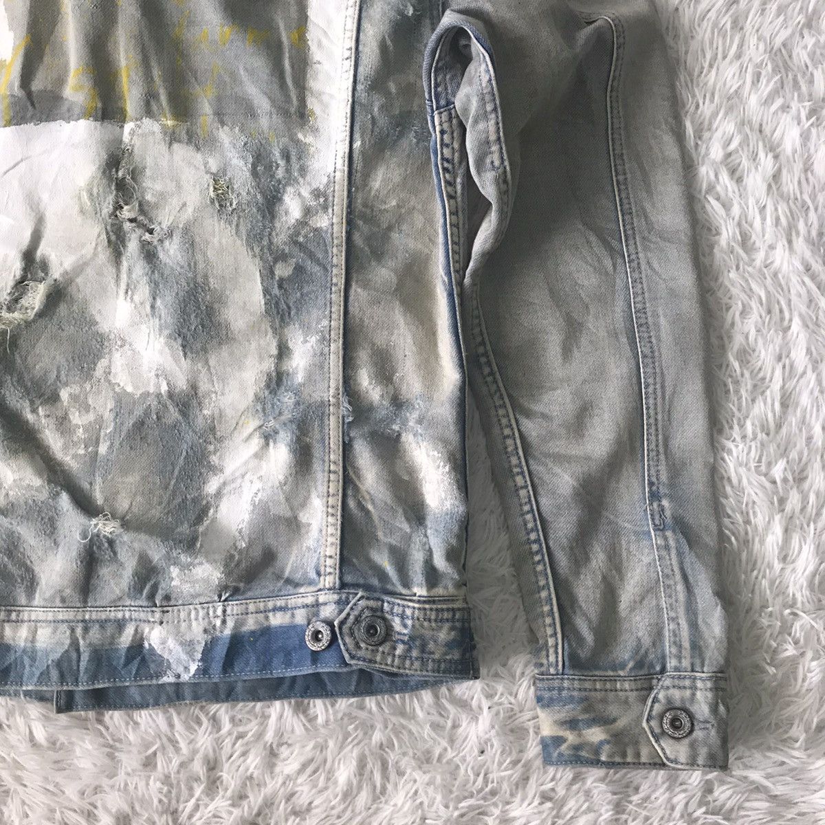 Japanese Brand CavariA Denim Jacket Distressed & Painted Size US M / EU 48-50 / 2 - 8 Thumbnail