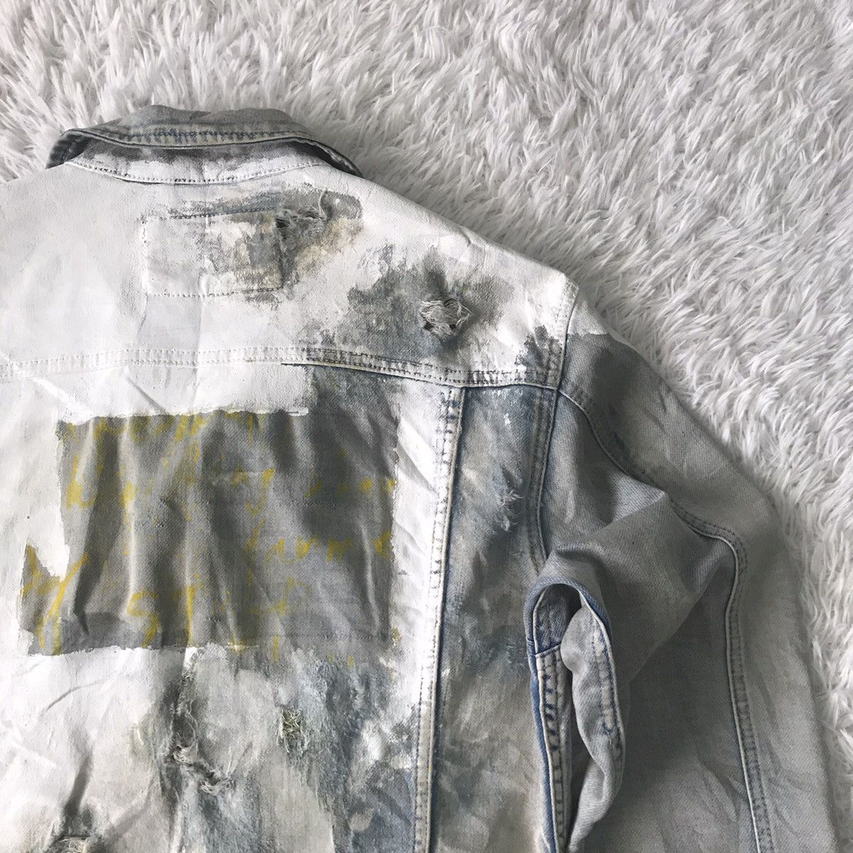 Japanese Brand CavariA Denim Jacket Distressed & Painted Size US M / EU 48-50 / 2 - 9 Thumbnail