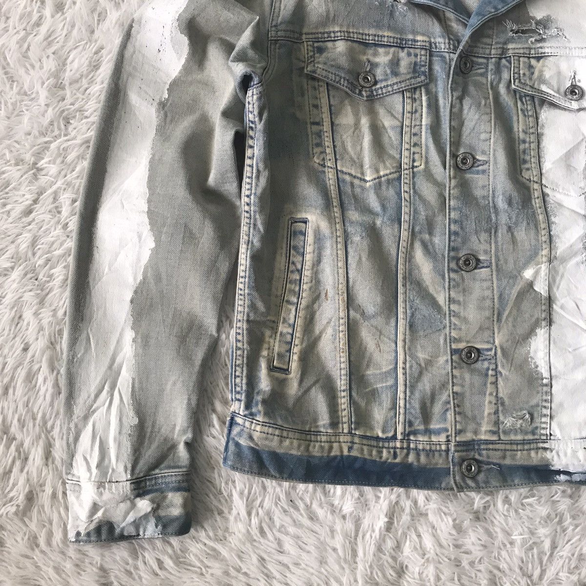 Japanese Brand CavariA Denim Jacket Distressed & Painted Size US M / EU 48-50 / 2 - 3 Thumbnail