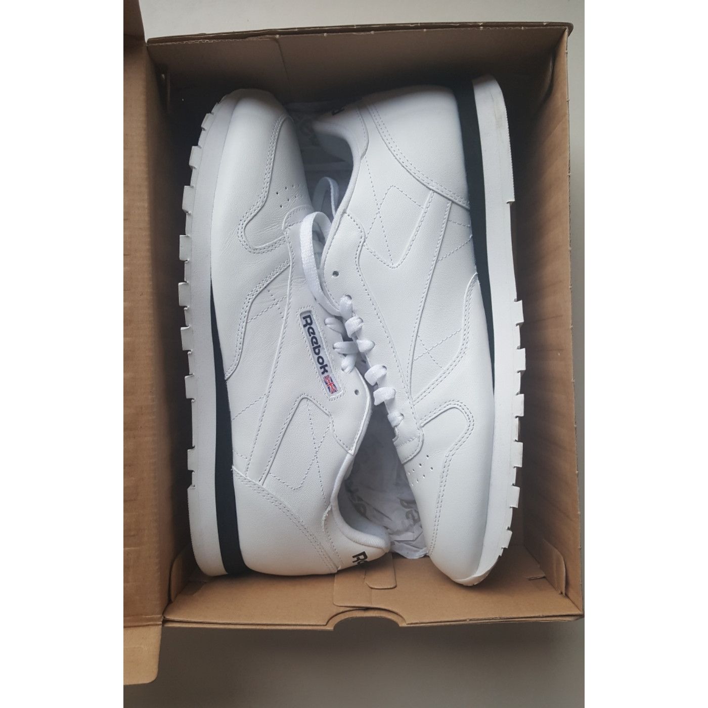 Reebok Classic White Leather Low Top Iconic Sneakers Size US 12 / EU 45 - 5 Thumbnail