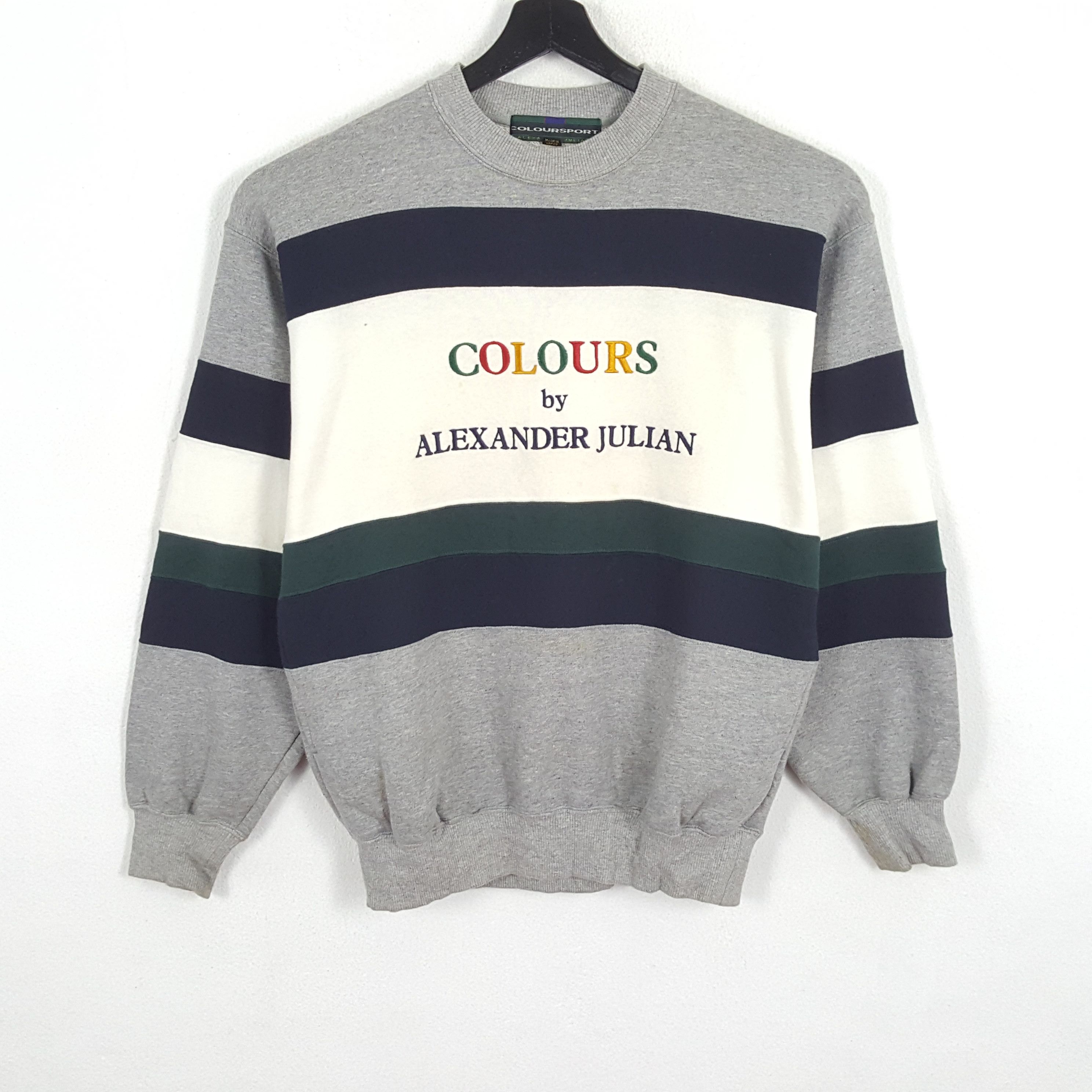 COLOURS BY ALEXANDER JULIAN Big Stripes Design Swaetshirt