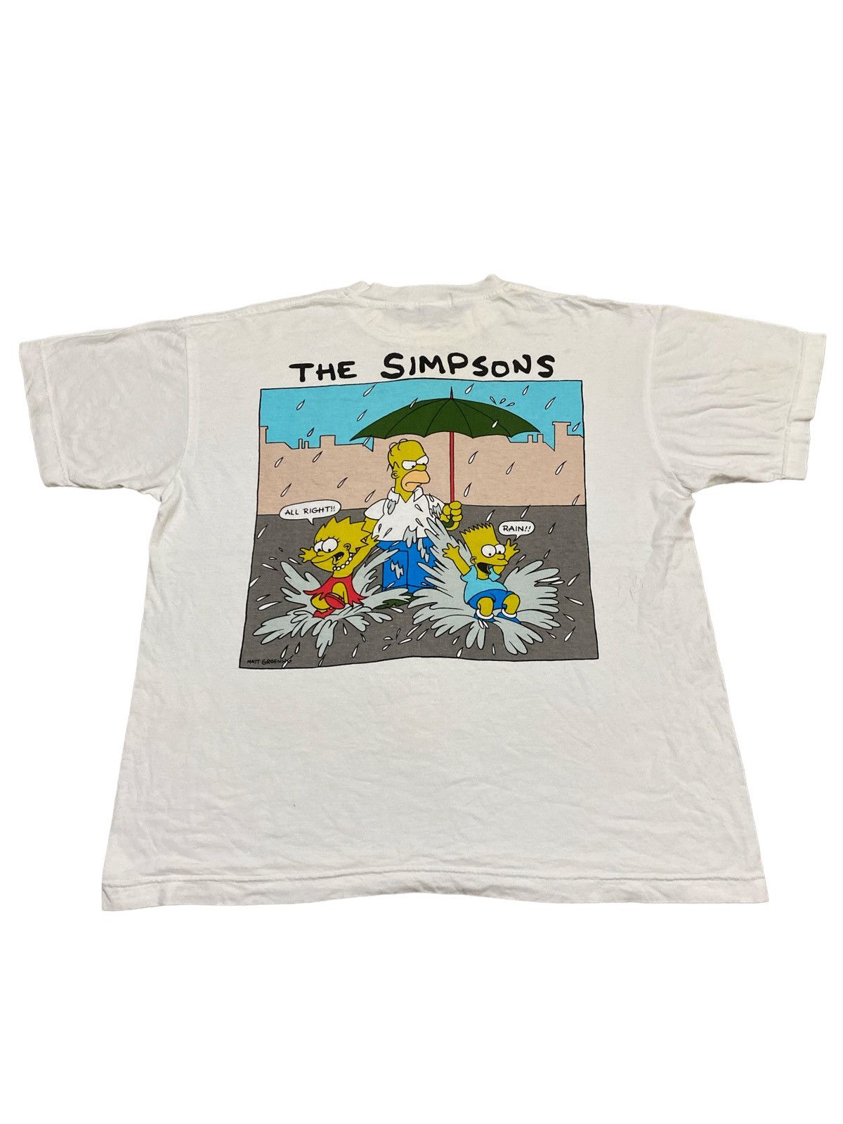 T-shirt Simpsons Taille Grand – Occasion Très Bon état, Couleur Grise, Marque TOPS