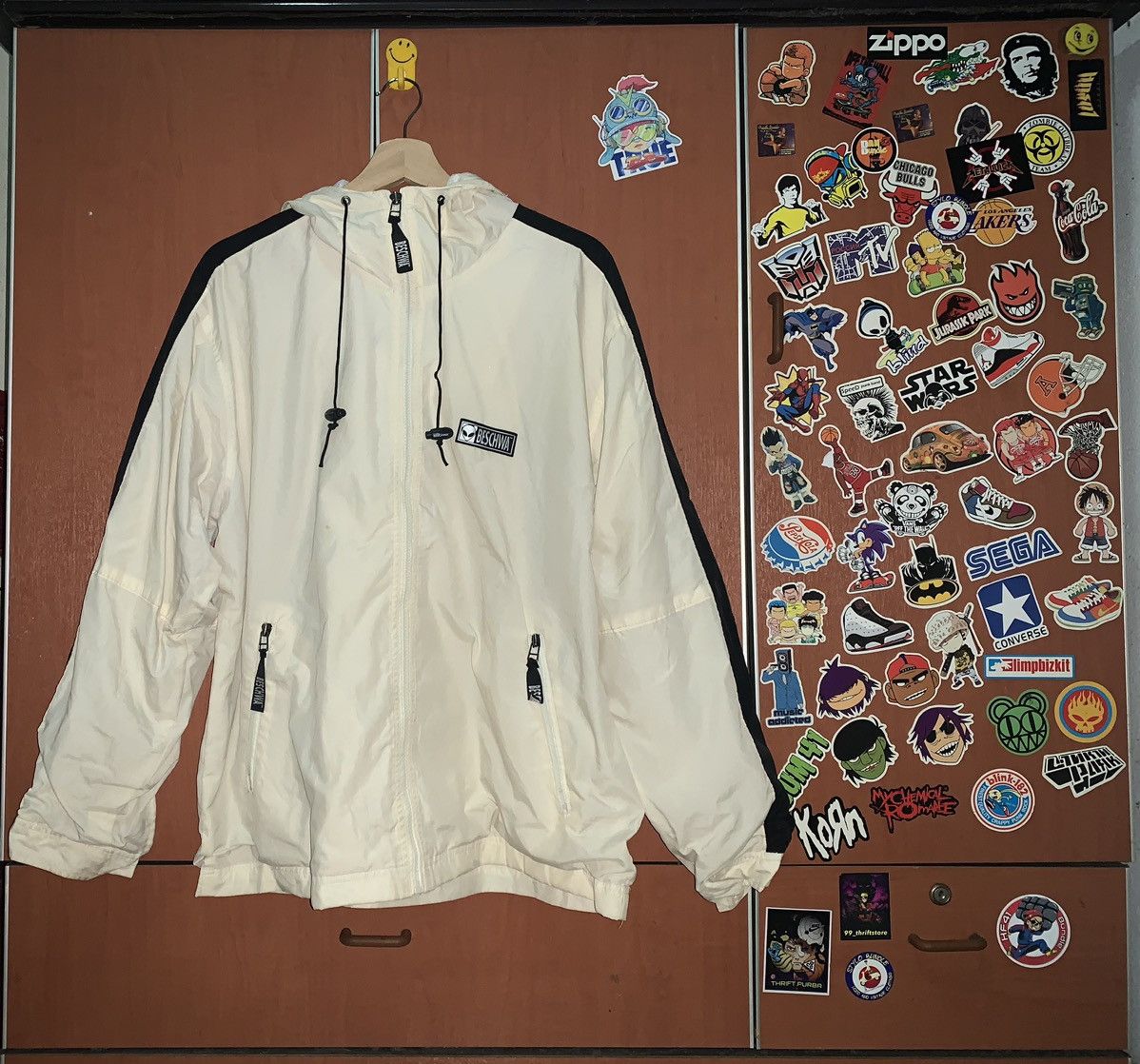 image of Alien Workshop x Vintage Binding vintage Beschwa Skate Jacket in White, Men's (Size Large)