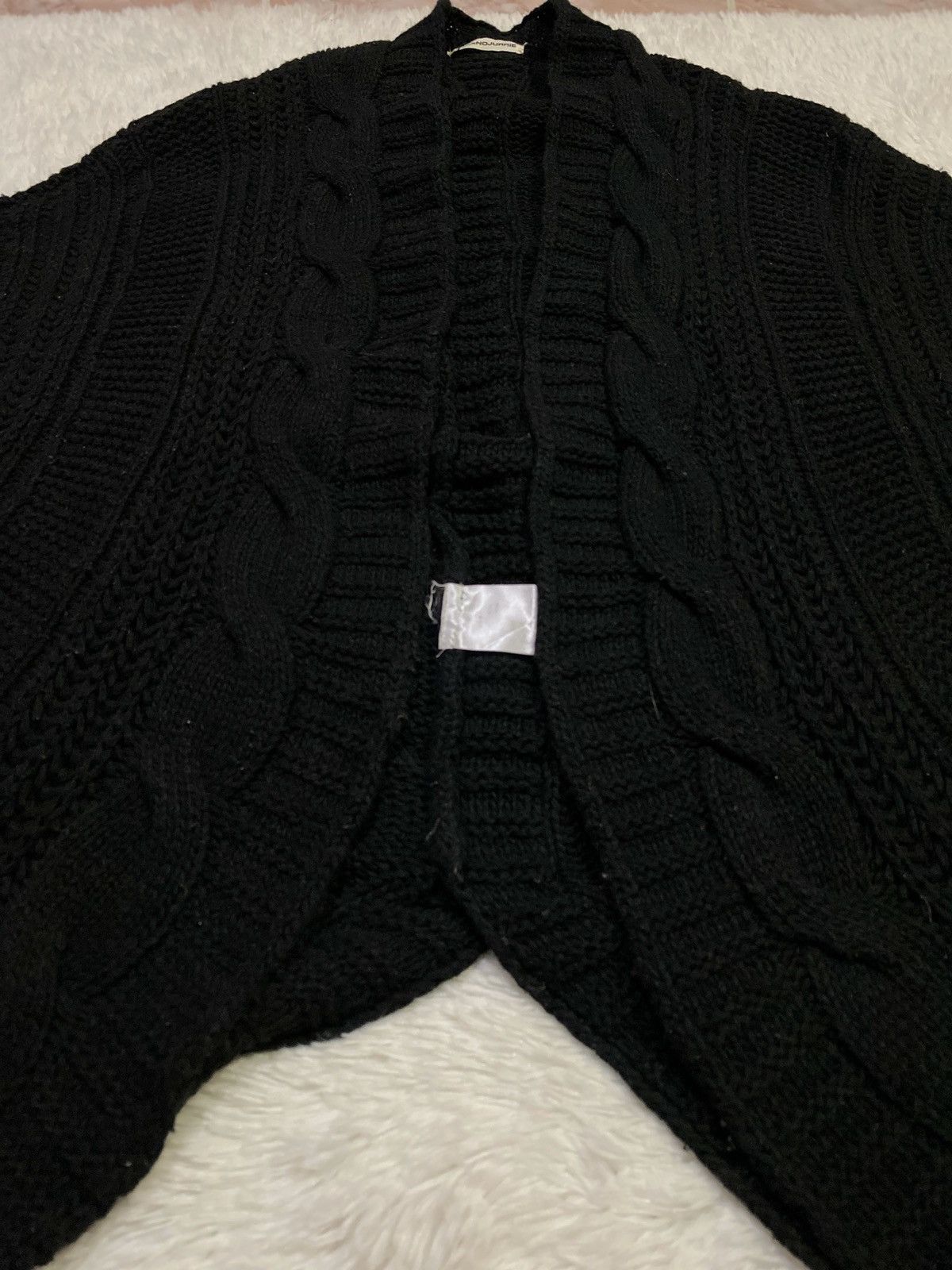 Japanese Brand Juriano Jurrie Wool Blend Cable Knit Bat Wing Wrap Cardigan Size US XL / EU 56 / 4 - 1 Thumbnail