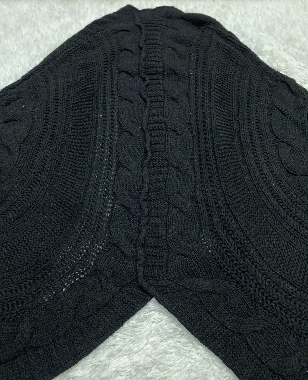 Japanese Brand Juriano Jurrie Wool Blend Cable Knit Bat Wing Wrap Cardigan Size US XL / EU 56 / 4 - 6 Thumbnail