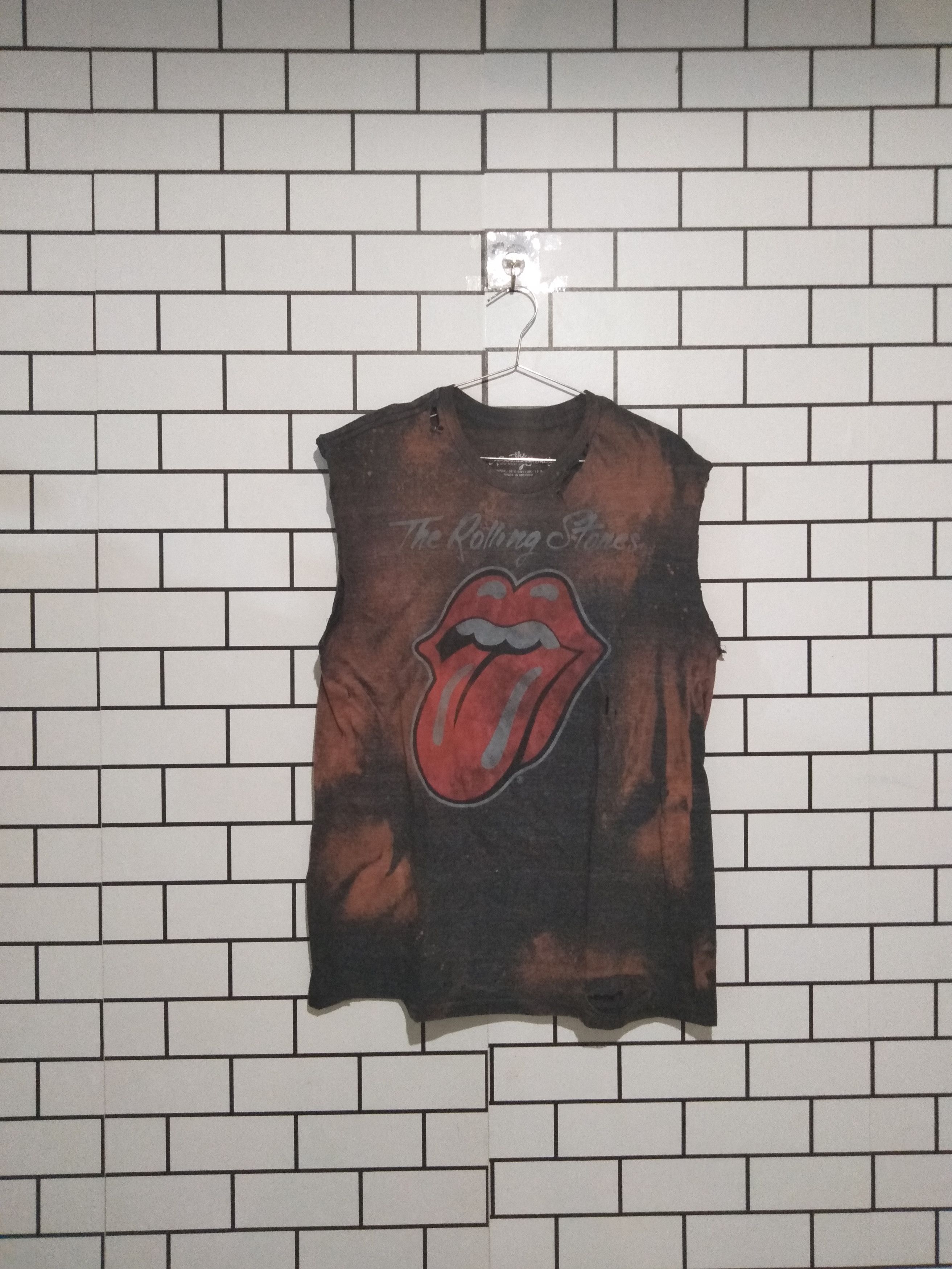 image of Band Tees x Rock T Shirt The Rolling Stones in Grey, Men's (Size Large)