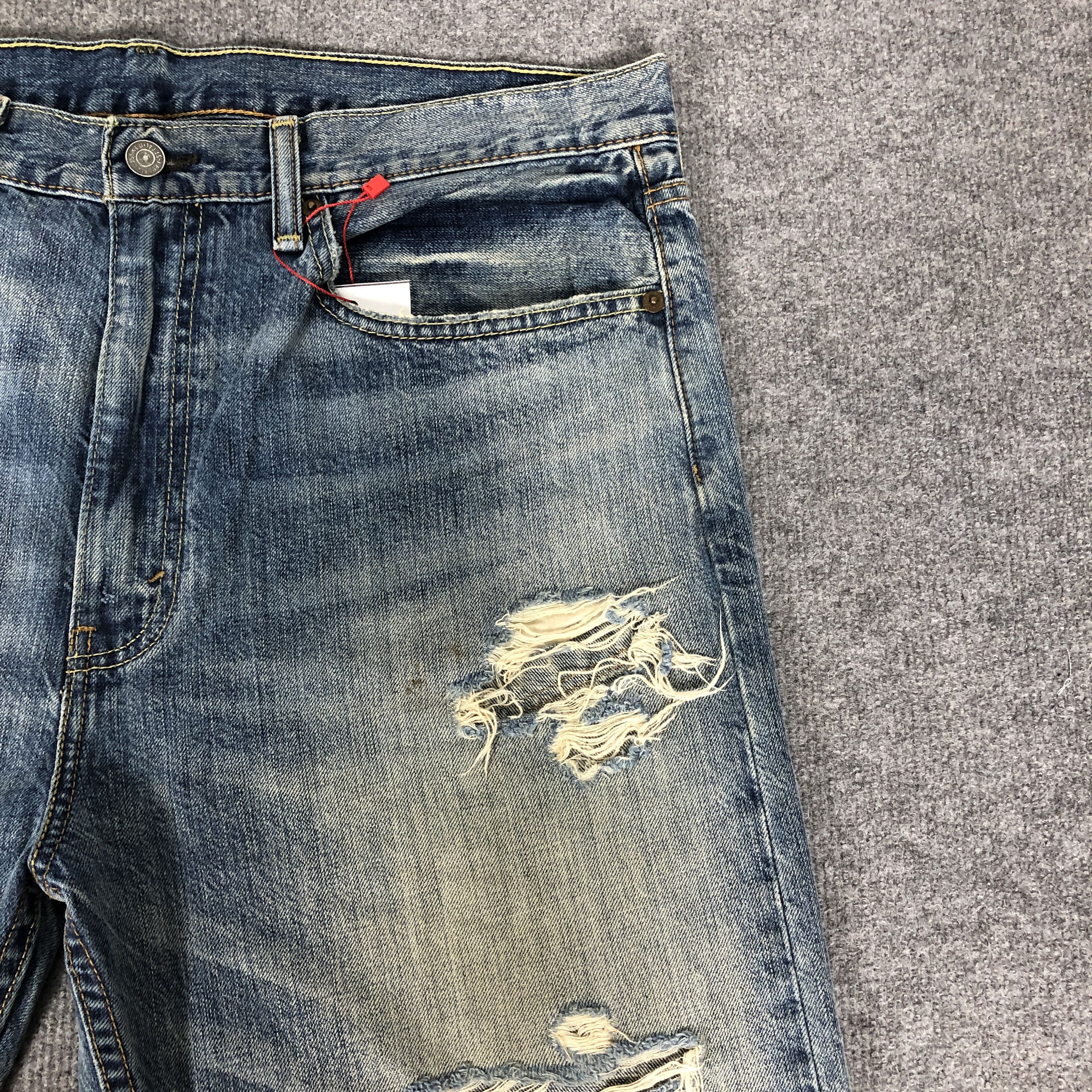 Levi's Vintage Y2k Levi's 522 Distress Faded Blue Denim Jean Size US 38 / EU 54 - 7 Thumbnail