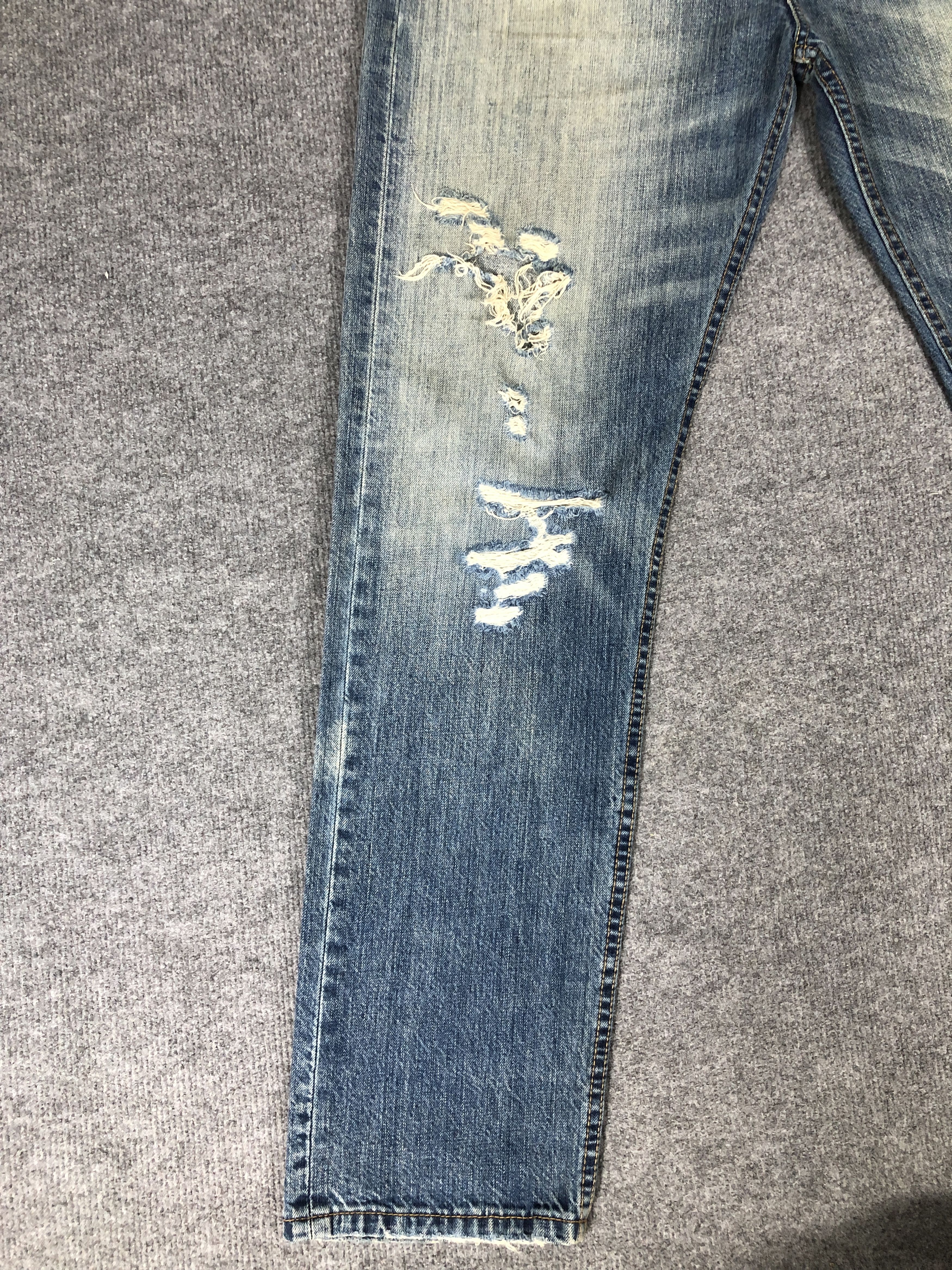 Levi's Vintage Y2k Levi's 522 Distress Faded Blue Denim Jean Size US 38 / EU 54 - 8 Thumbnail