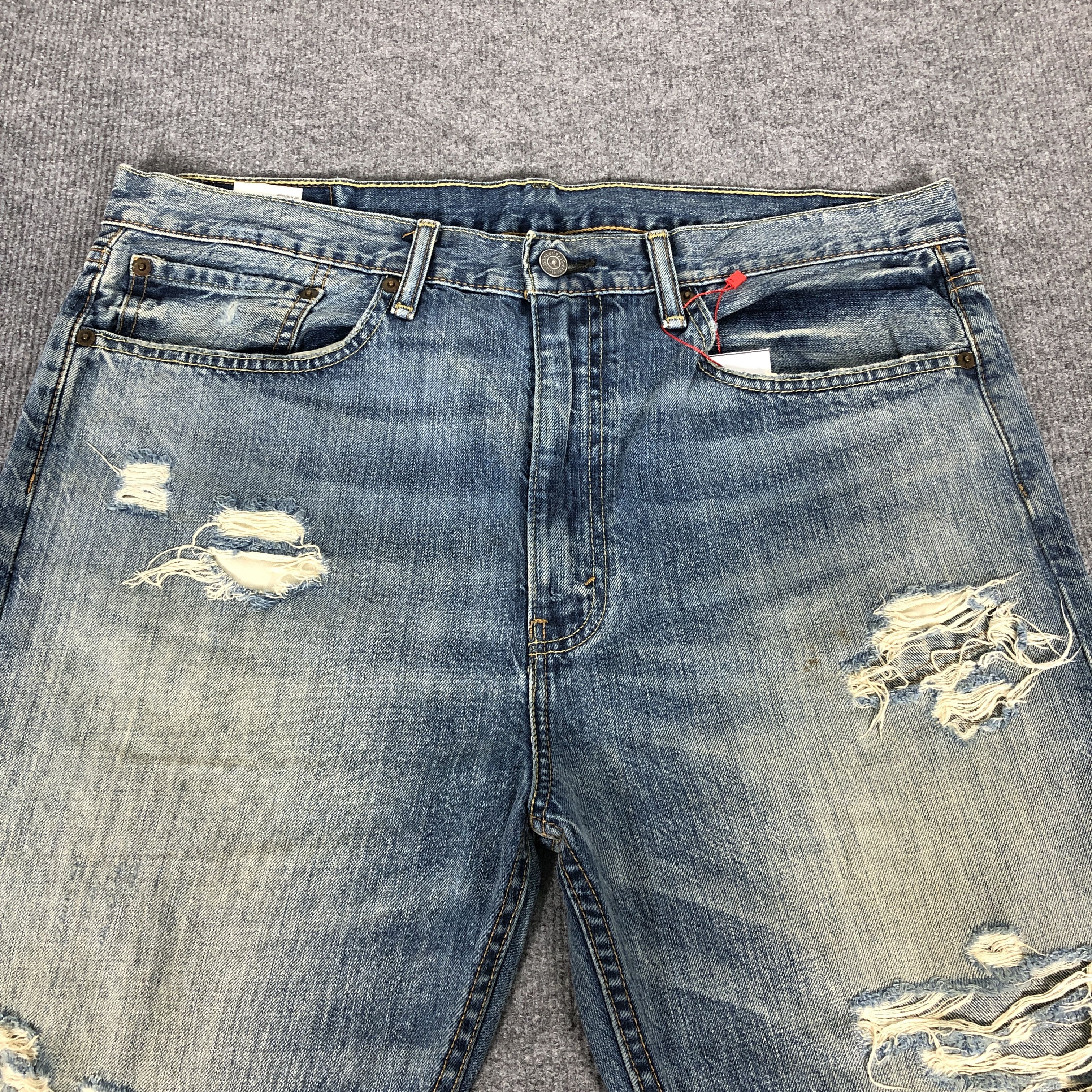 Levi's Vintage Y2k Levi's 522 Distress Faded Blue Denim Jean Size US 38 / EU 54 - 3 Thumbnail