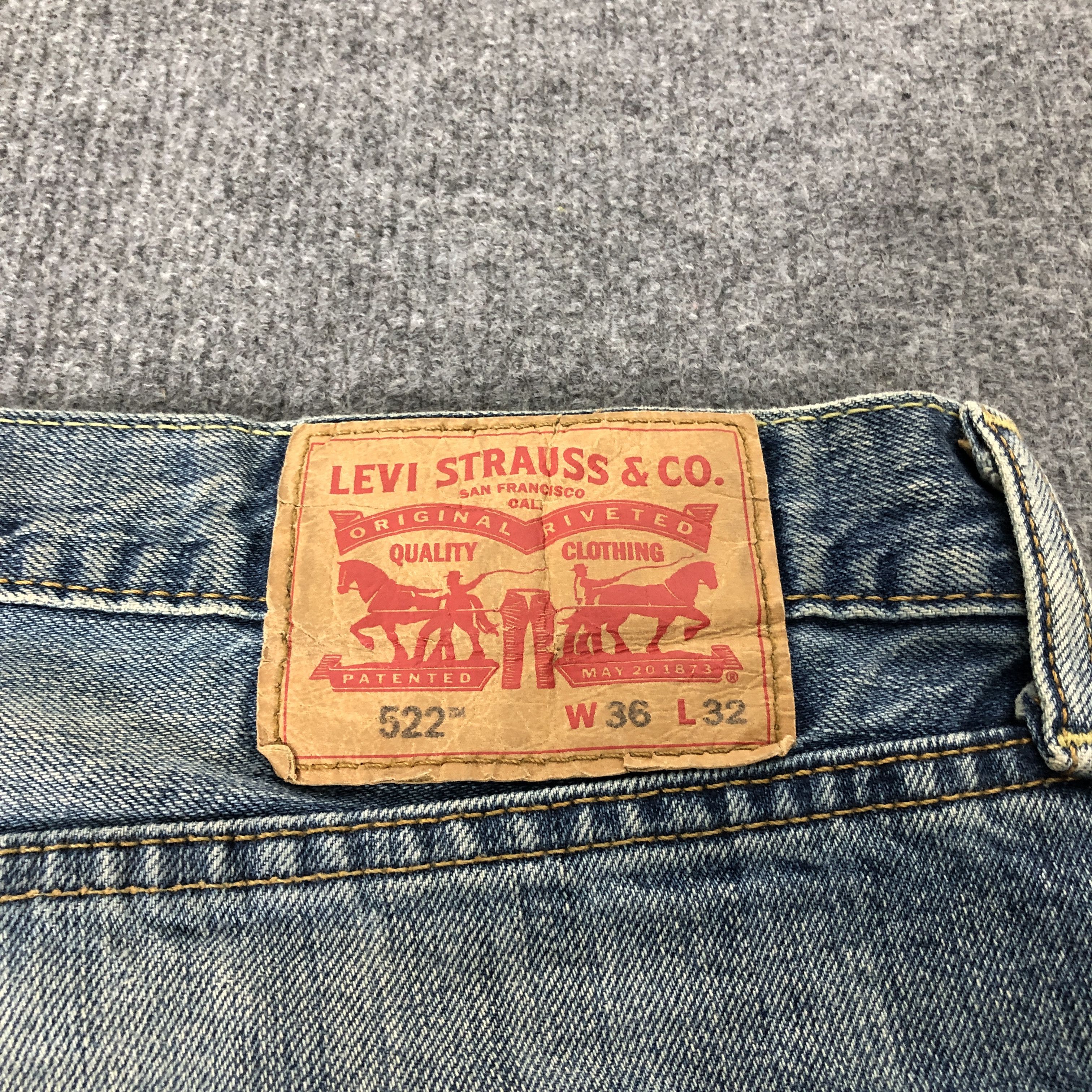 Levi's Vintage Y2k Levi's 522 Distress Faded Blue Denim Jean Size US 38 / EU 54 - 5 Thumbnail