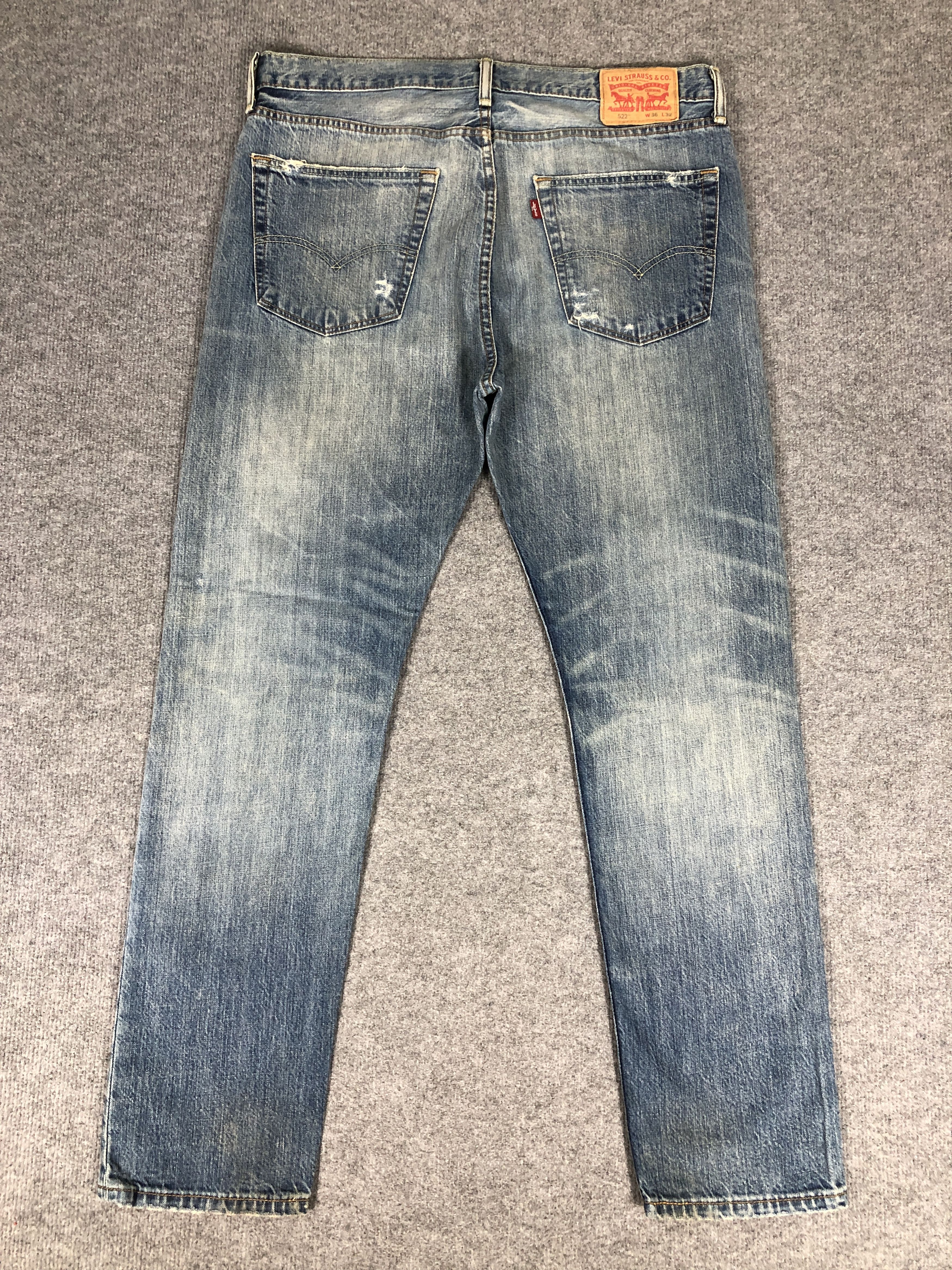 Levi's Vintage Y2k Levi's 522 Distress Faded Blue Denim Jean Size US 38 / EU 54 - 2 Thumbnail