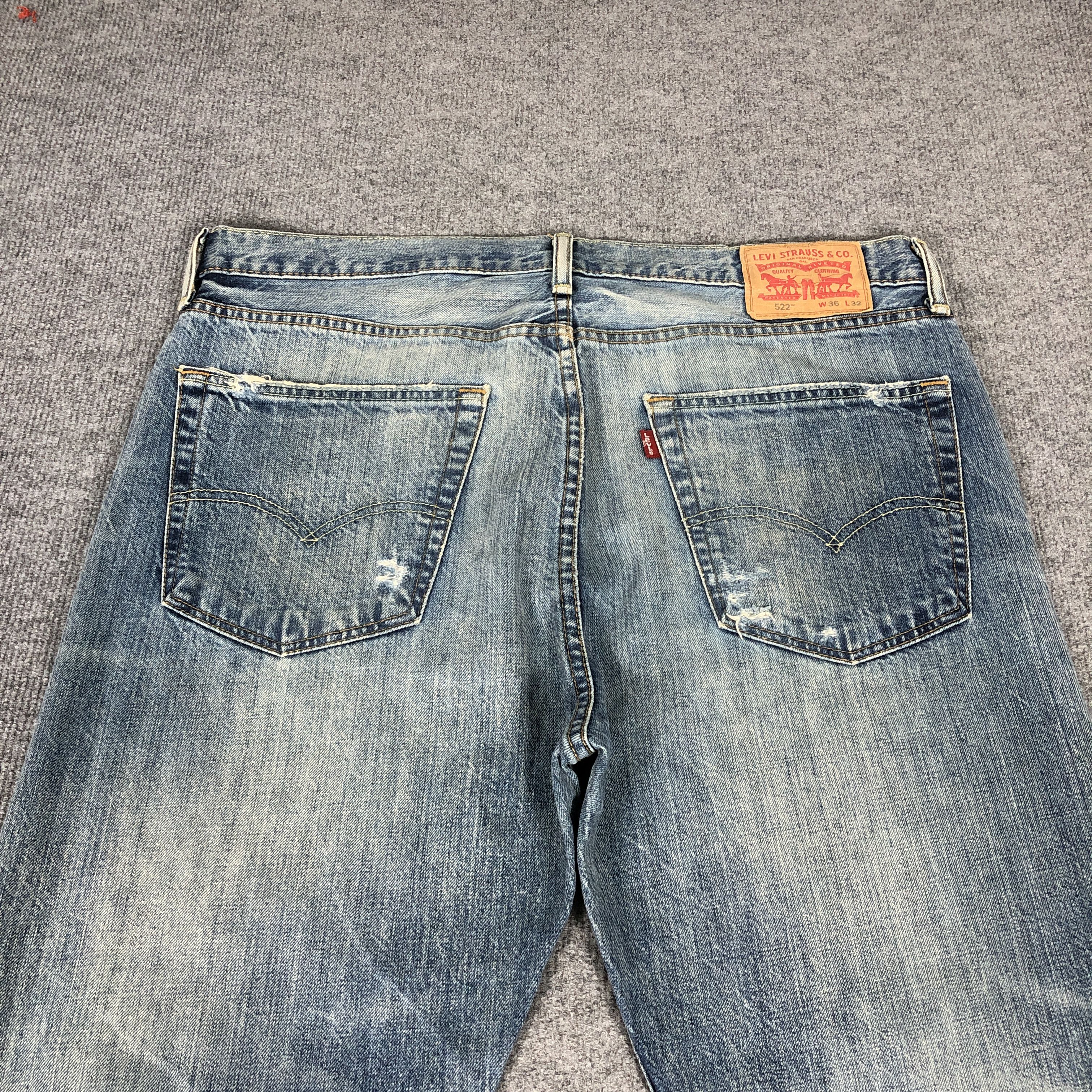 Levi's Vintage Y2k Levi's 522 Distress Faded Blue Denim Jean Size US 38 / EU 54 - 4 Thumbnail