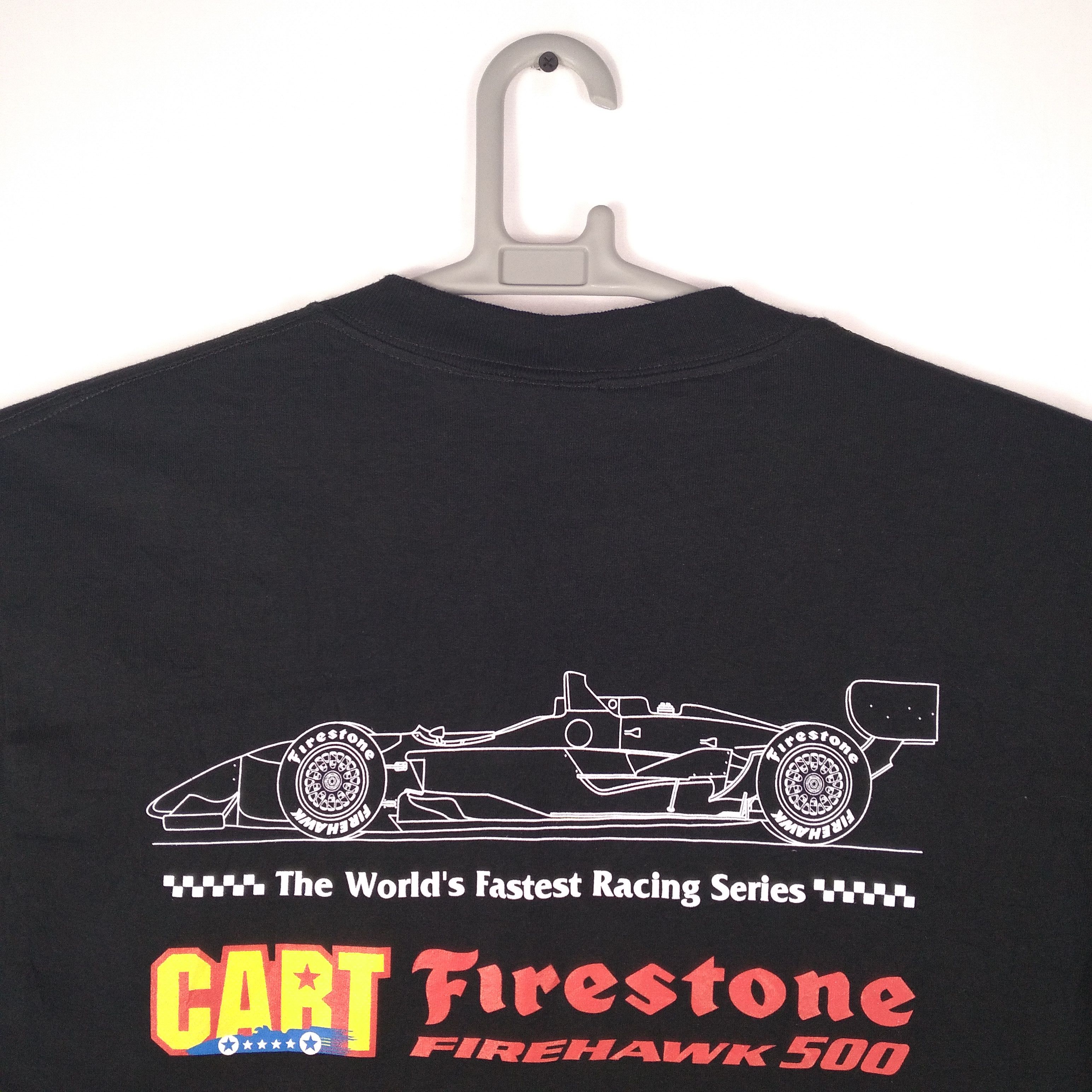 Vintage Vtg 90s CART Firehawk 500 Formula One Signature Promo Tee Size US L / EU 52-54 / 3 - 6 Thumbnail