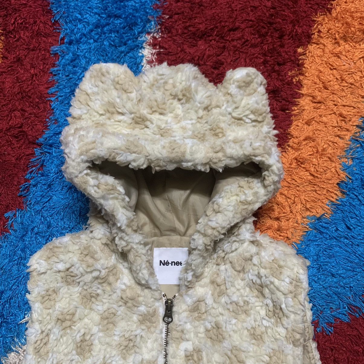 Ne-Net RARE!! NE-NET BY ISSEY MIYAKE BEAR FUR EAR HOODIE VEST Size 38S - 6 Thumbnail