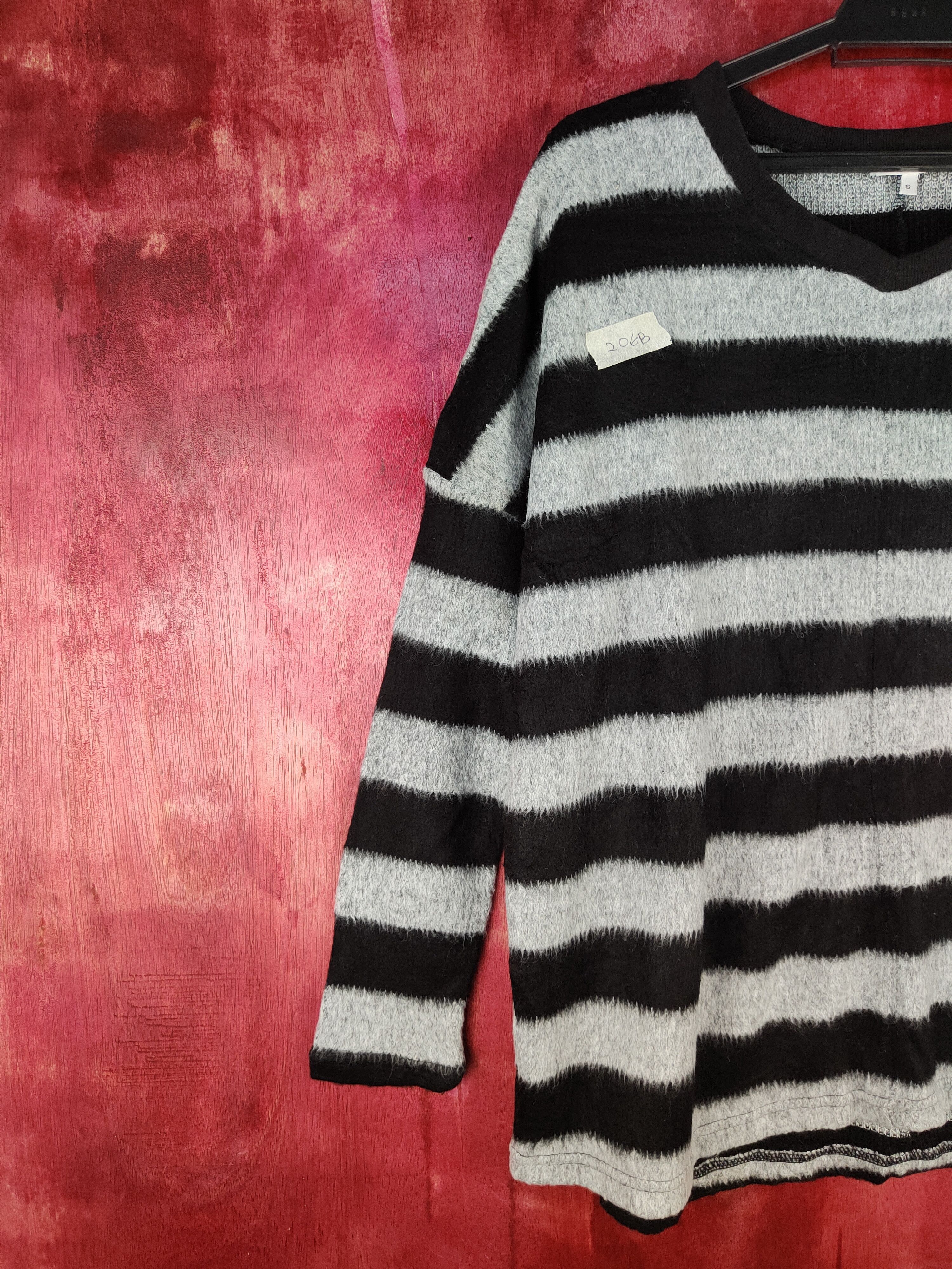 Global Work × Japanese Brand × Solid and Striped Global Work Black/Gray Knitwear stripe #206B Size US S / EU 44-46 / 1 - 3 Thumbnail