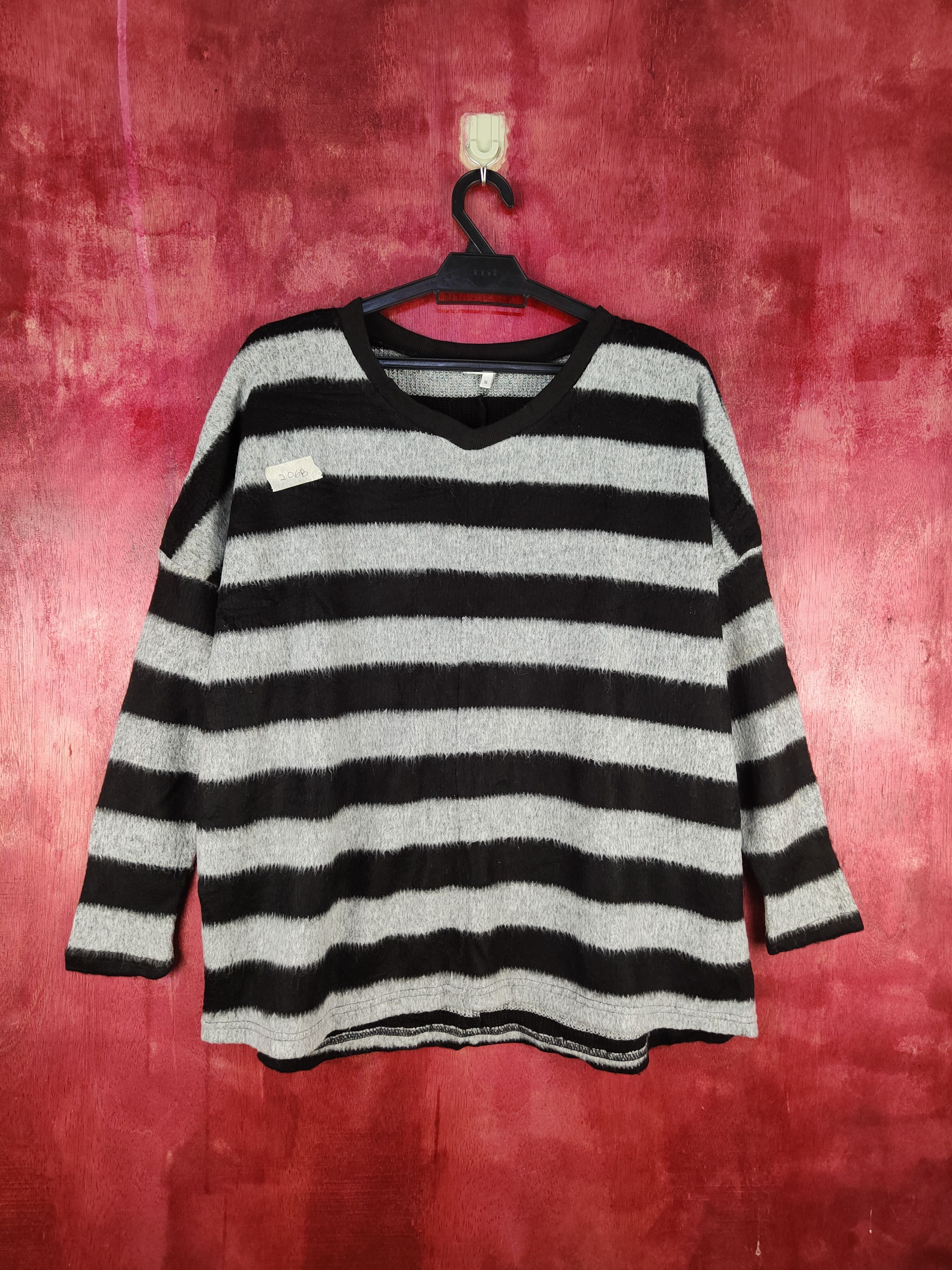 Global Work × Japanese Brand × Solid and Striped Global Work Black/Gray Knitwear stripe #206B Size US S / EU 44-46 / 1 - 1 Thumbnail