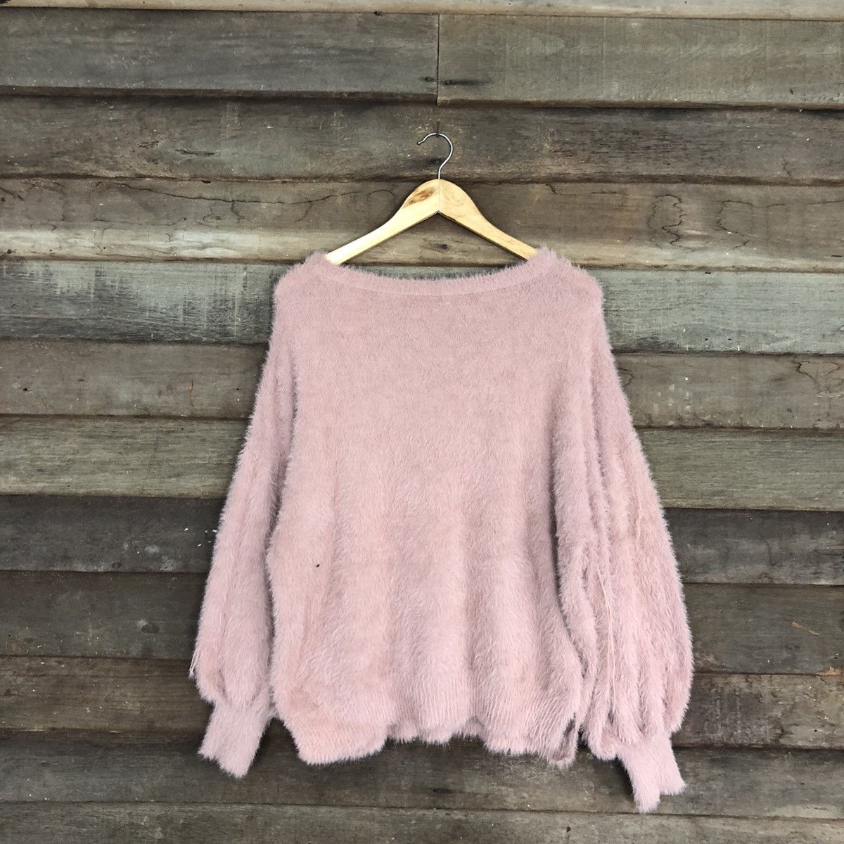 Homespun Knitwear Earth Music & Ecology Purple Mohair Knitwear #c1168 Size L / US 10 / IT 46 - 1 Thumbnail