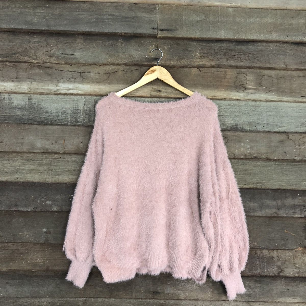 Homespun Knitwear Earth Music & Ecology Purple Mohair Knitwear #c1168 Size L / US 10 / IT 46 - 3 Thumbnail