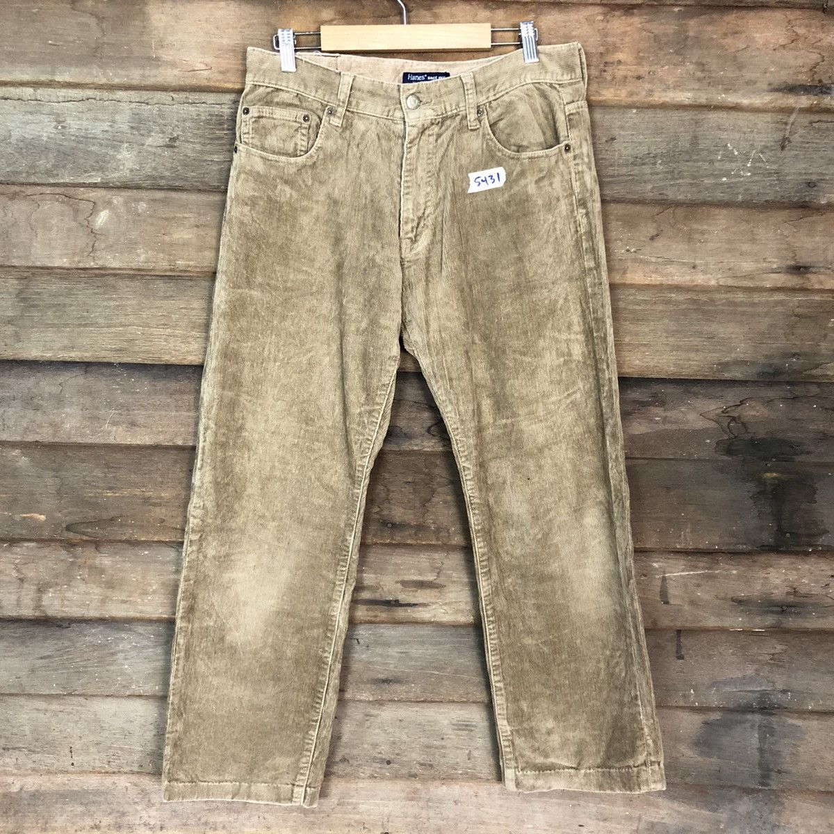 Hanes DL Vtg Hanes Brown Conduroi Denim Pants #5431 Size US 30 / EU 46 - 3 Thumbnail