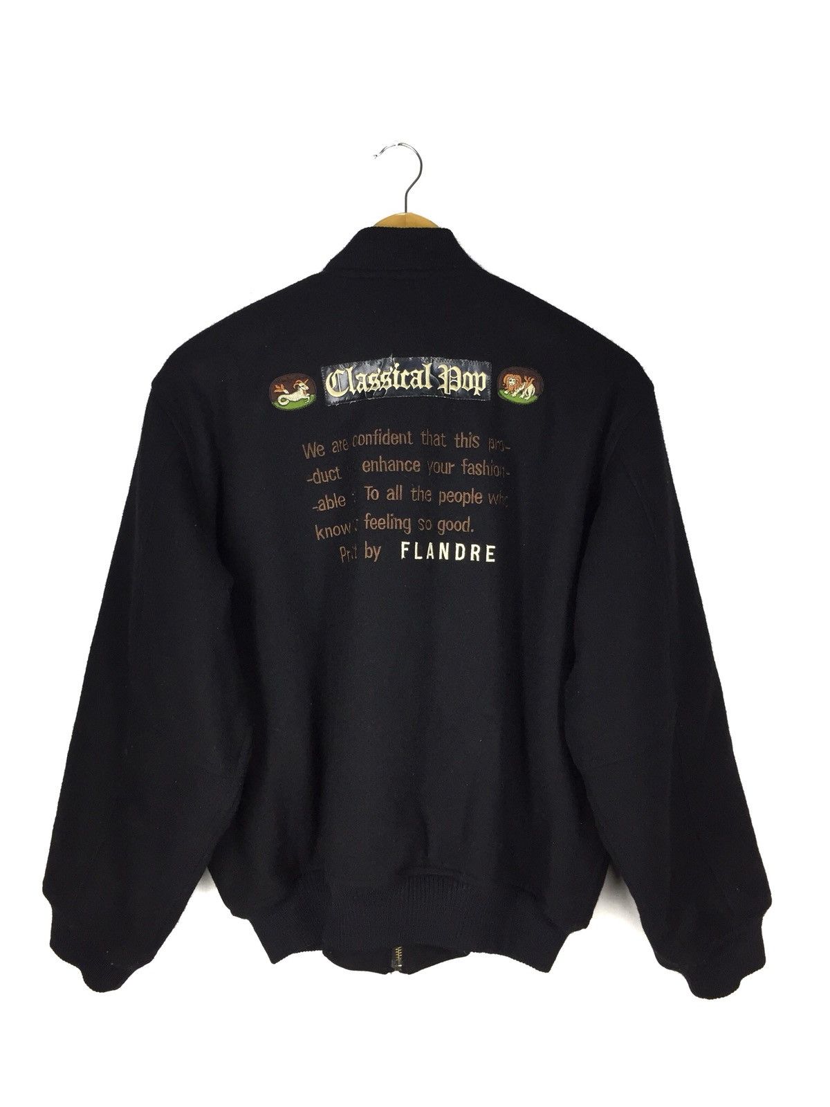 Japanese Brand VINTAGE FLANDRE WOOL VARSITY/BOMBER JACKET Size US M / EU 48-50 / 2 - 8 Thumbnail