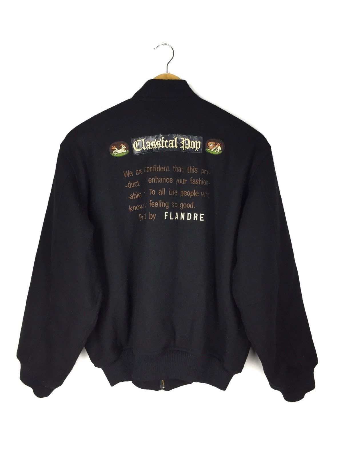 Japanese Brand VINTAGE FLANDRE WOOL VARSITY/BOMBER JACKET Size US M / EU 48-50 / 2 - 5 Thumbnail