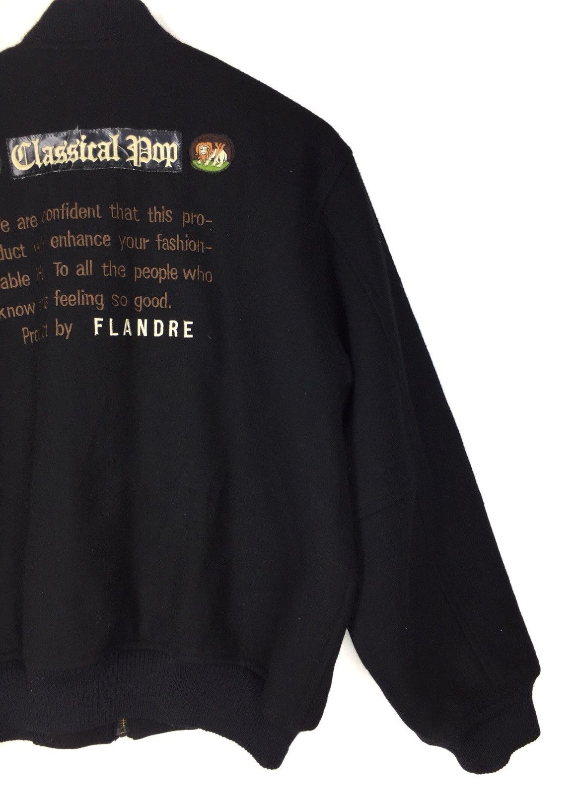 Japanese Brand VINTAGE FLANDRE WOOL VARSITY/BOMBER JACKET Size US M / EU 48-50 / 2 - 6 Thumbnail