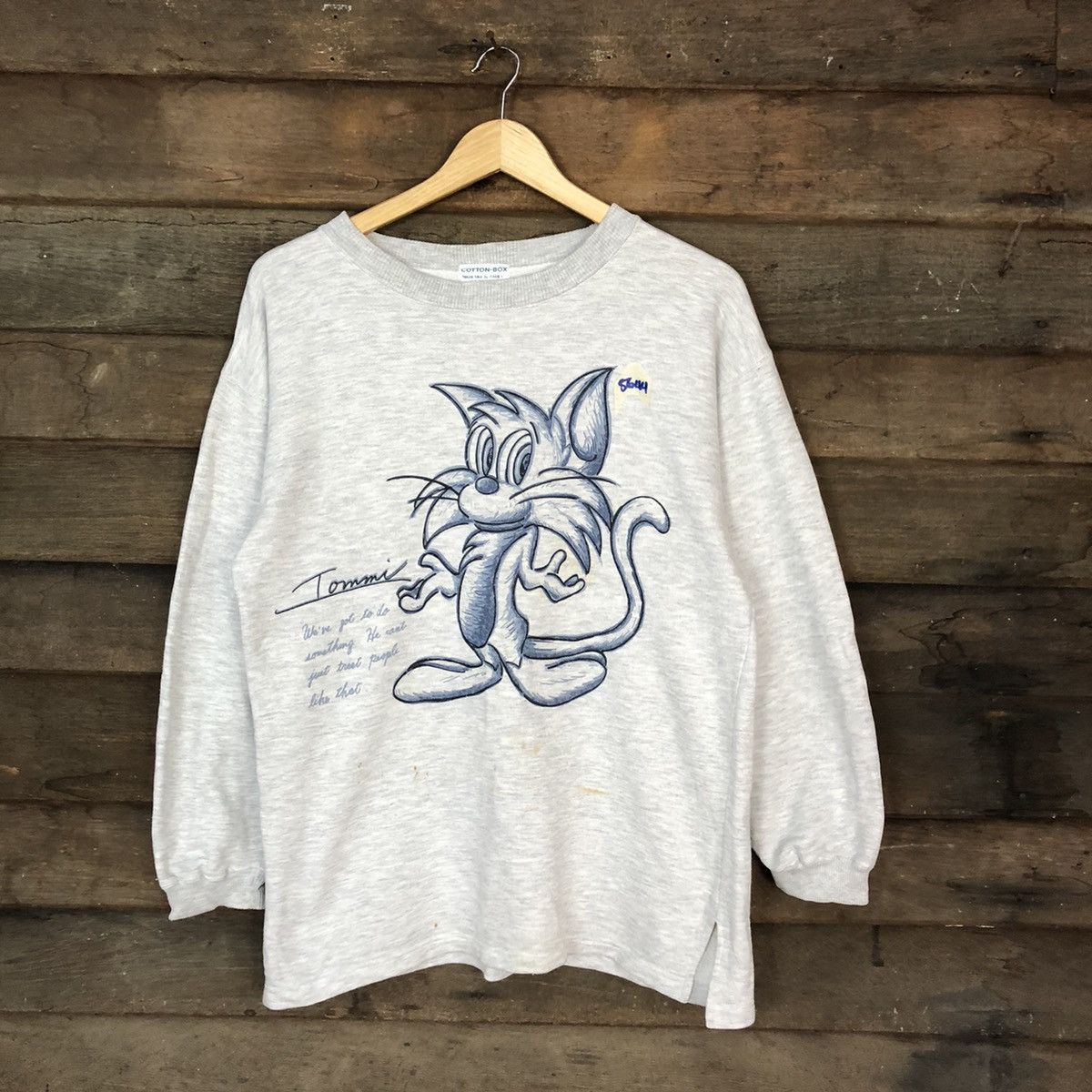 Japanese Brand × Vintage Tommi cartoon vintage faded thrashed Grey Sweatshirt #5644 Size US M / EU 48-50 / 2 - 1 Thumbnail
