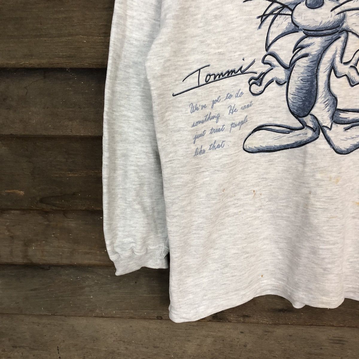Japanese Brand × Vintage Tommi cartoon vintage faded thrashed Grey Sweatshirt #5644 Size US M / EU 48-50 / 2 - 4 Thumbnail
