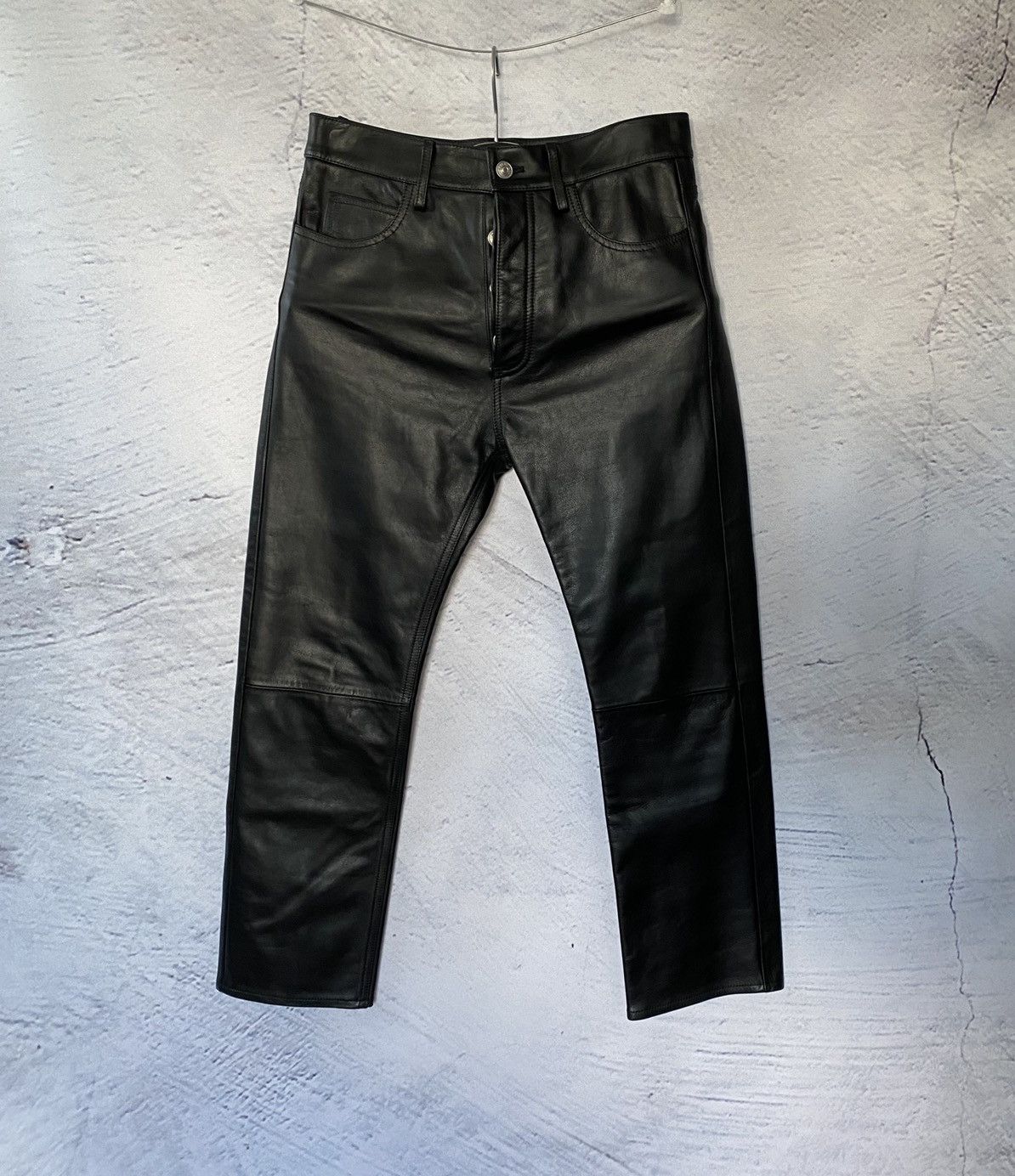 image of Balenciaga Leather Pants in Black, Men's (Size 30)