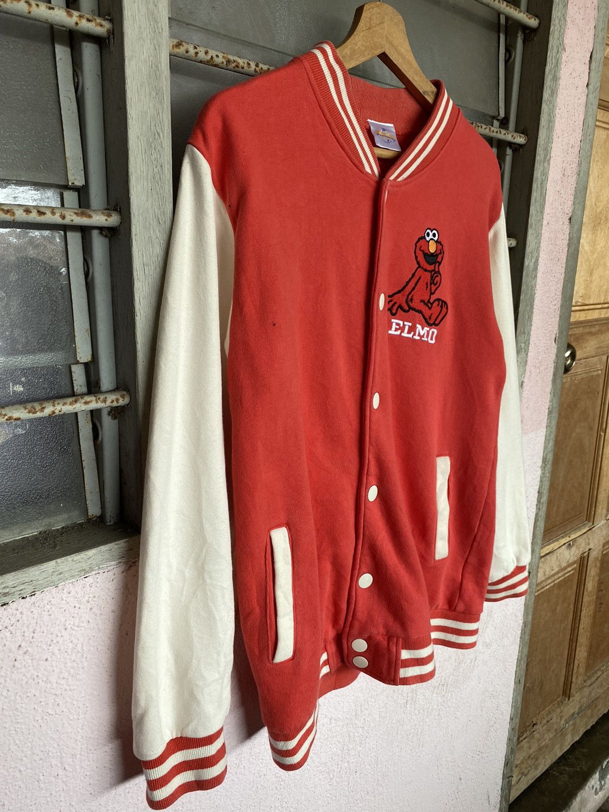 Cartoon Network × Universal Studios Vintage Elmo Embroidery Varsity Jacket Size US S / EU 44-46 / 1 - 4 Thumbnail