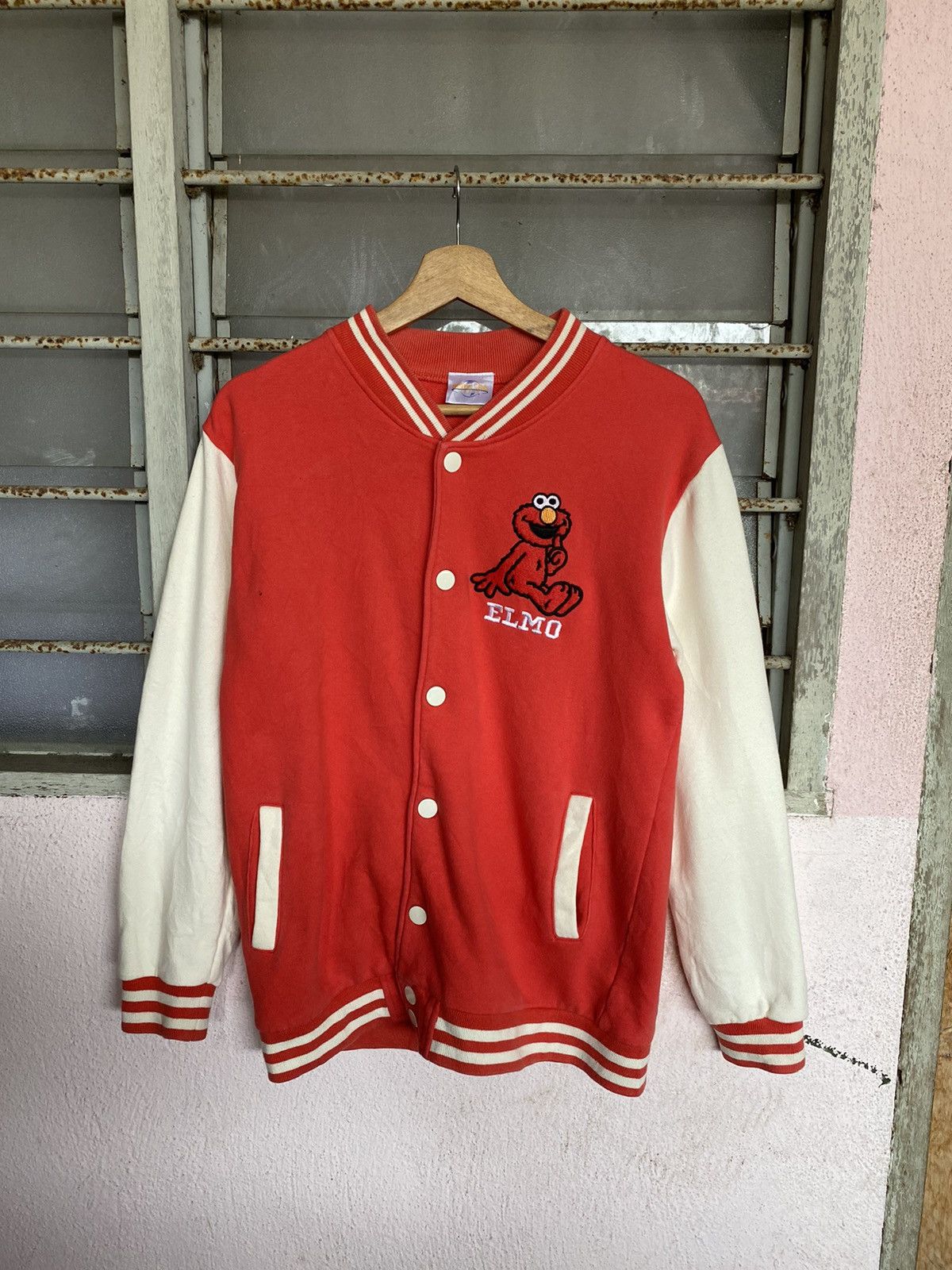 Cartoon Network × Universal Studios Vintage Elmo Embroidery Varsity Jacket Size US S / EU 44-46 / 1 - 5 Thumbnail