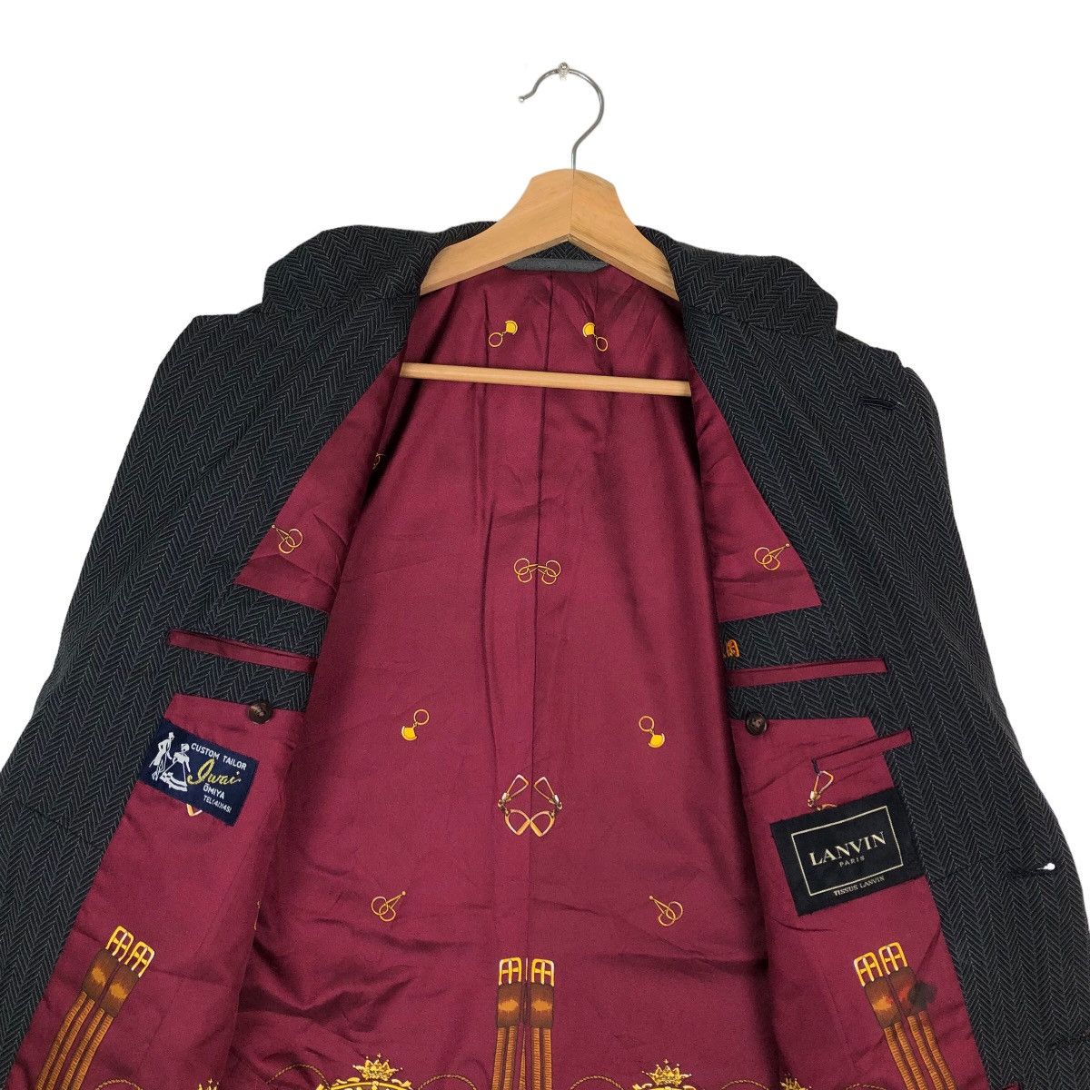 Japanese Brand VINTAGE DOUBLE BREAST JACKET LANVIN RARE SILK OVER PRINT Size US M / EU 48-50 / 2 - 10 Thumbnail